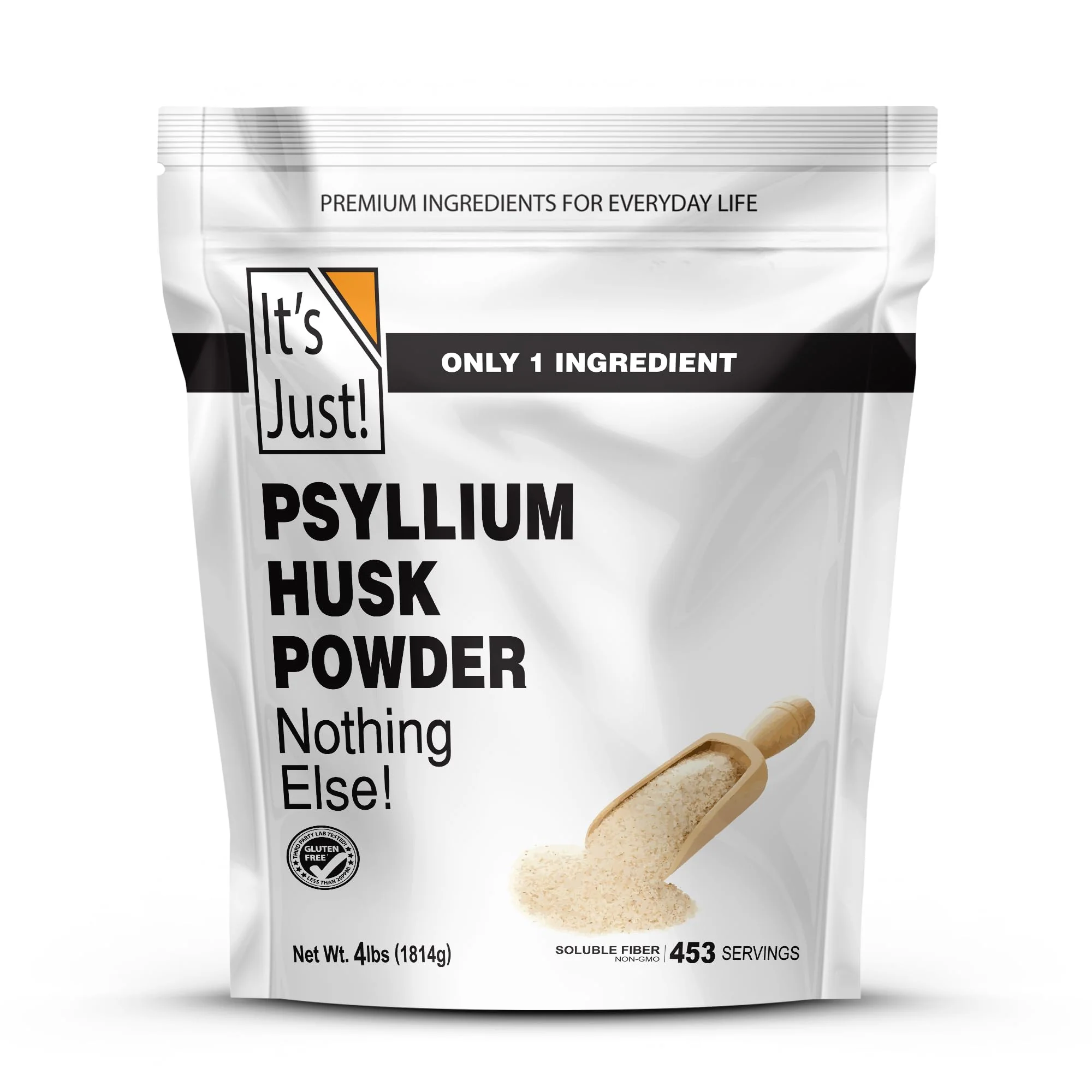 It's Just! - Psyllium Husk Powder, Easy Mixing Dietary Fiber, Cleanse Your Digestive System, Finely Ground Powder, Ideal for Keto Baking, Non-GMO (4 Pound (Pack of 1), Natural/No Added Flavor) - Image 2