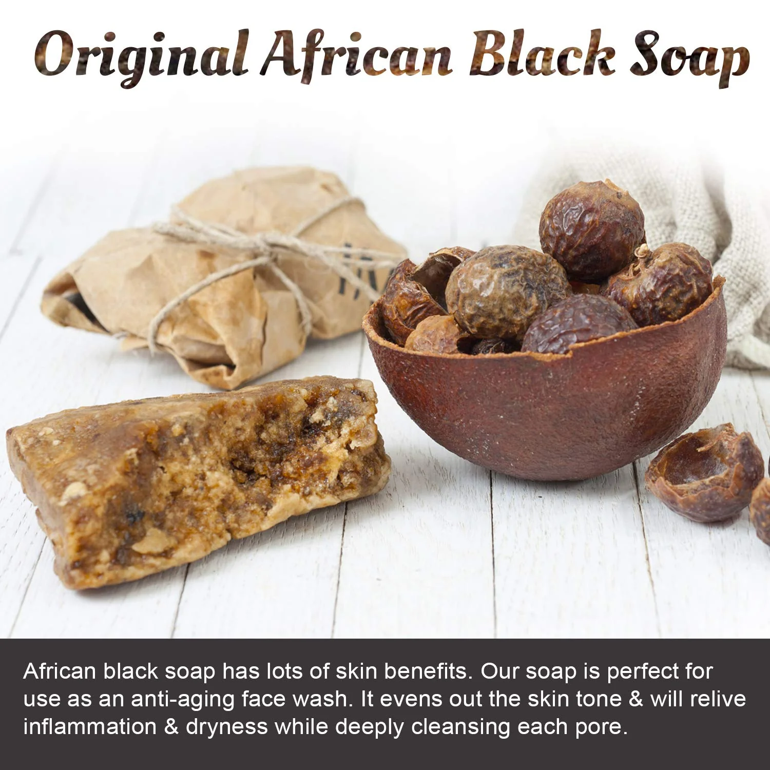 It's Pure Natural African Black Soap Bars Original (Pack of 3) Organic Raw Soap for Face & Body, Acne Treatment & Dark Spot Remover [Made in Ghana] - Image 4