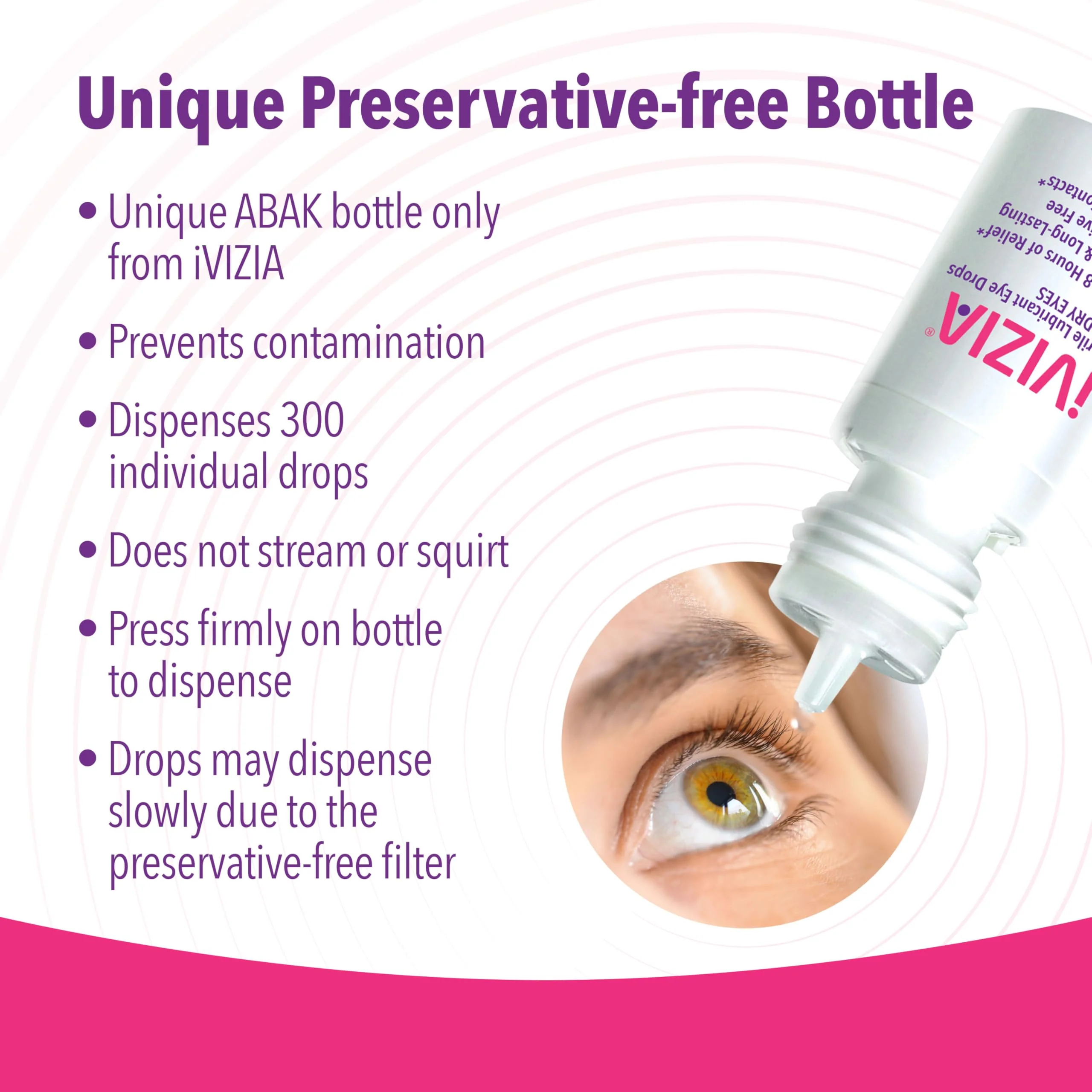 iVIZIA Sterile Lubricant Eye Drops for Dry Eyes, Preservative-Free, Moisturizing, Dry Eye Relief, Contact Lens Friendly, 0.33 fl oz Bottle - Image 4