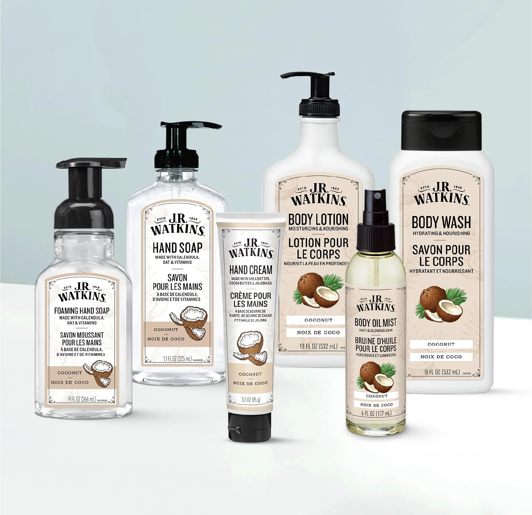 J.R. Watkins Daily Moisturizing Body Lotion, Coconut, 18 fl oz, 2 Pack - Image 3