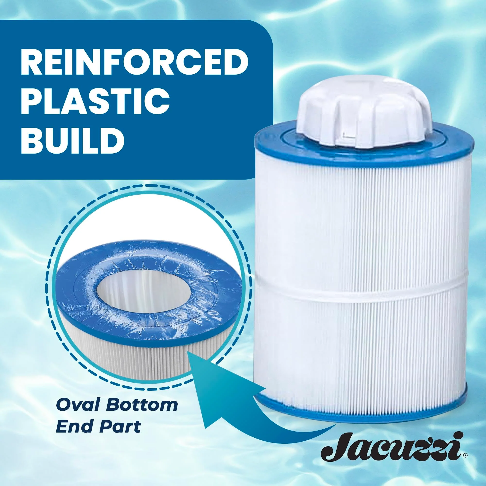 Jacuzzi ProClassic 50 Sq Ft Rinseable Pleated Cartridge, Replacement Spa Filter 6541-853J, Fits 2023+ J-200 Hot Tubs, Durable Reemay Media for Crystal-Clear Clean Spa Water, Easy Install & Maintenance - Image 5