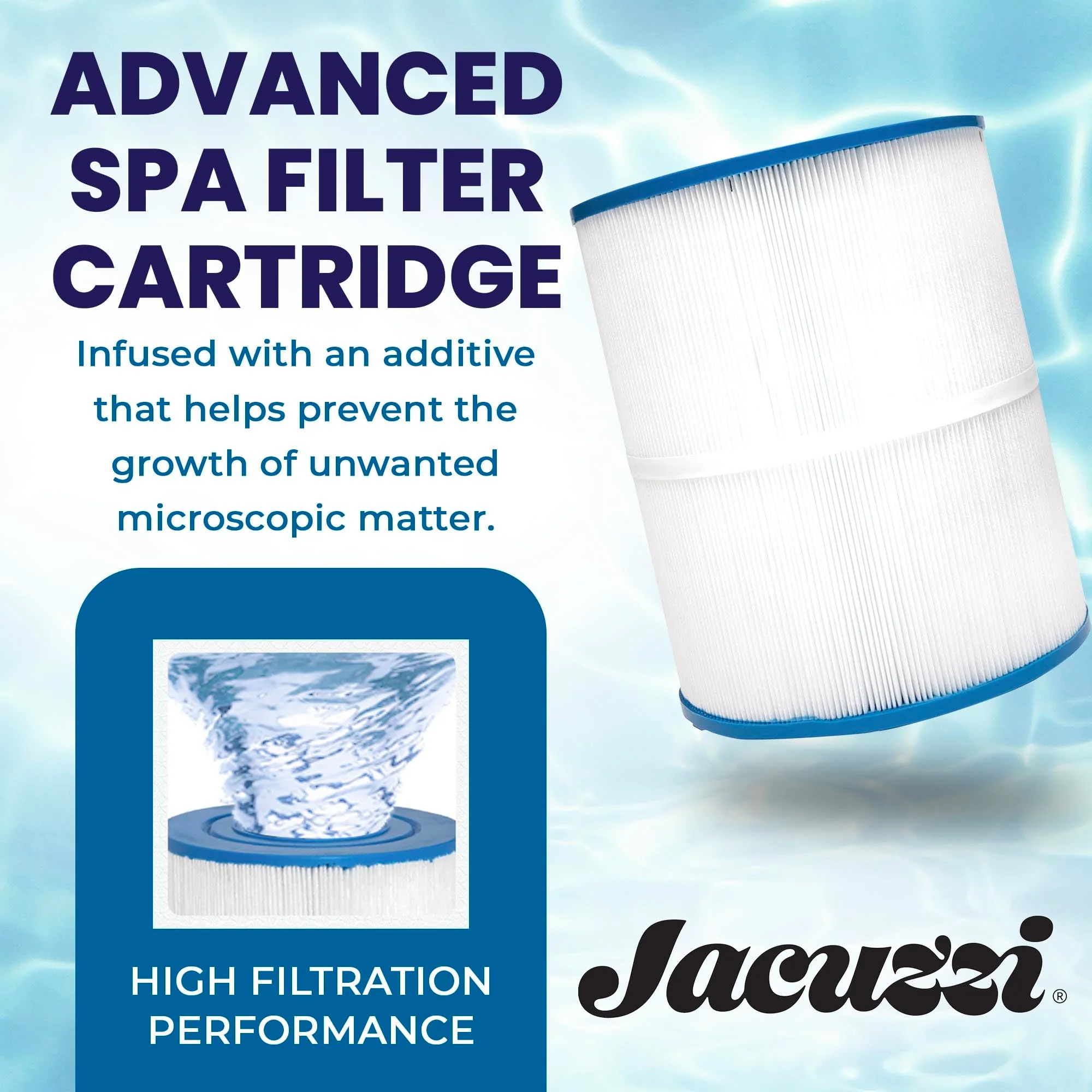 Jacuzzi ProClassic 50 Sq Ft Rinseable Pleated Cartridge, Replacement Spa Filter 6541-853J, Fits 2023+ J-200 Hot Tubs, Durable Reemay Media for Crystal-Clear Clean Spa Water, Easy Install & Maintenance - Image 8