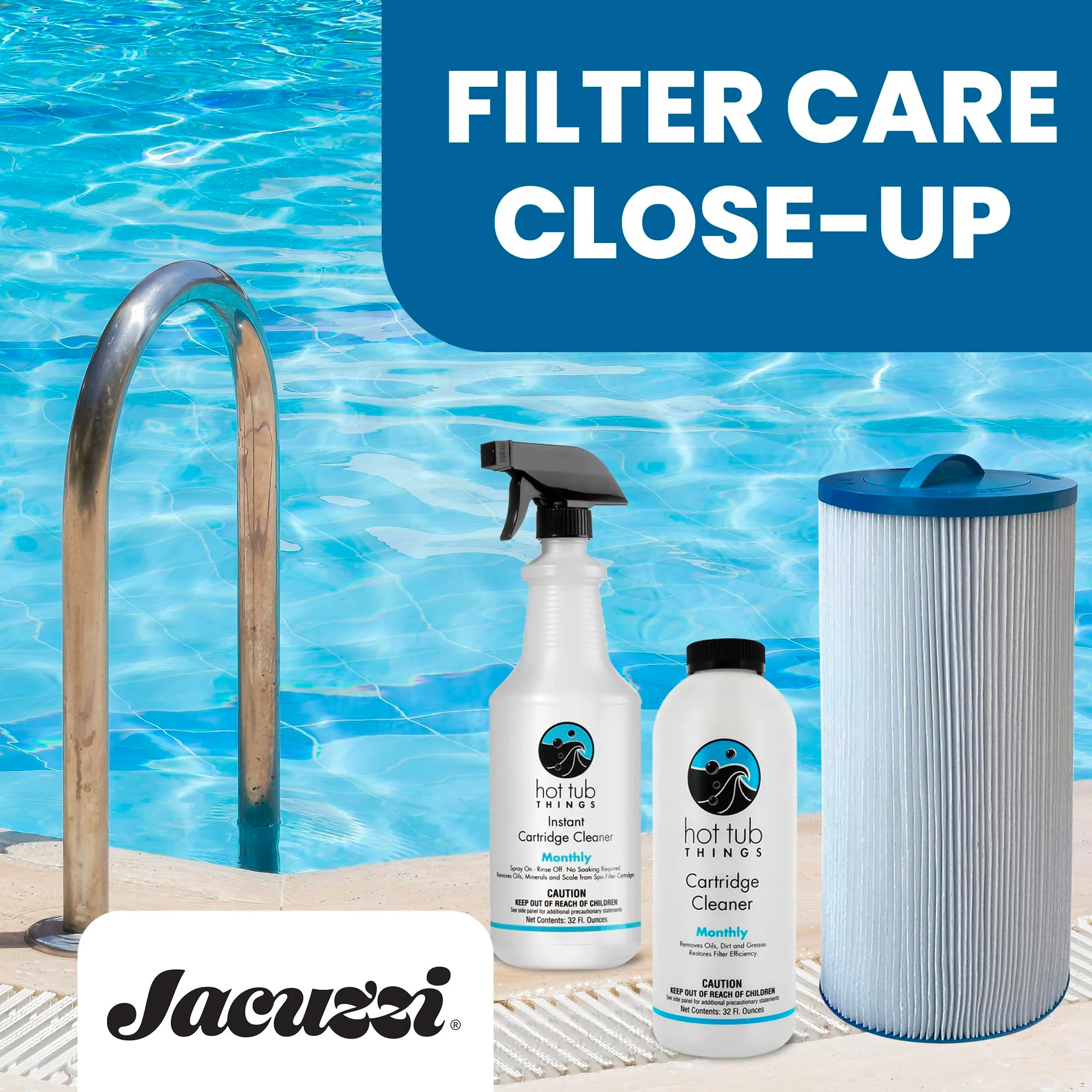 Jacuzzi ProClear 6000-383AJ Hot Tub Replacement Filter Cartridge Fits J-300, J-400, J-500, J-LX (2002+) - Hydro Filter with Twist-Off Cap, OEM Accessories & Replacement Parts, 60 Sq Ft, 1 Pack - Image 2