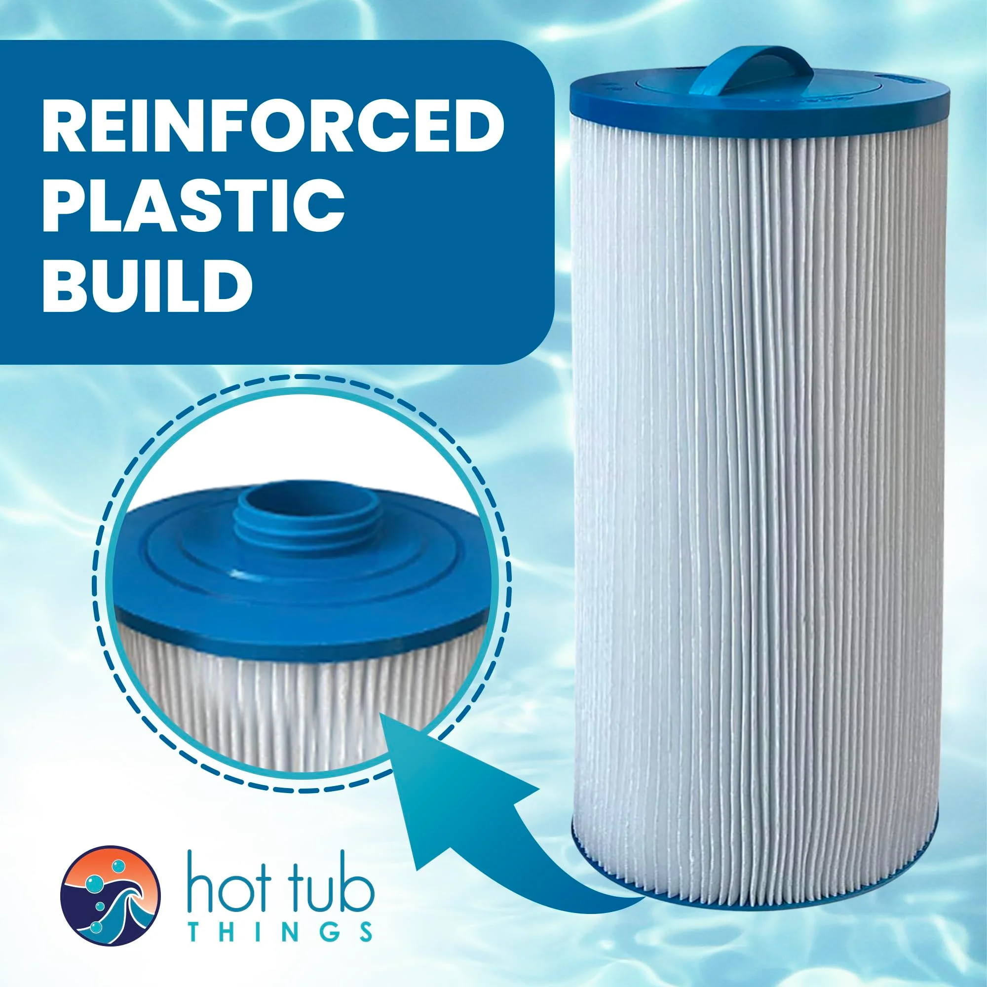 Jacuzzi ProClear 6000-383AJ Hot Tub Replacement Filter Cartridge Fits J-300, J-400, J-500, J-LX (2002+) - Hydro Filter with Twist-Off Cap, OEM Accessories & Replacement Parts, 60 Sq Ft, 1 Pack - Image 4