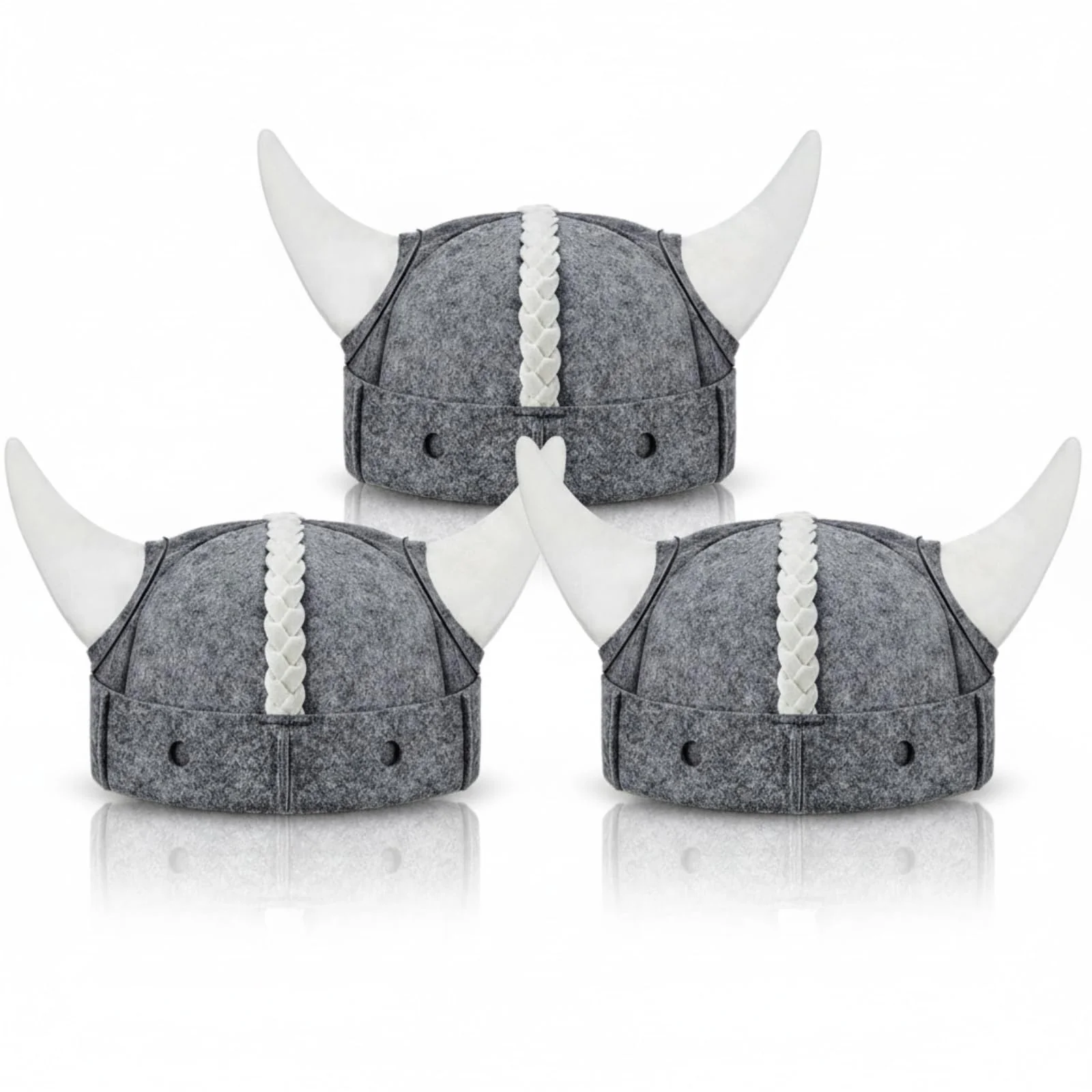 JaGely 2 Pcs Sauna Hat Viking Russian Banya Wool Sauna Cap for Women Men Finnish Ukraine Bath Accessories Gray and White