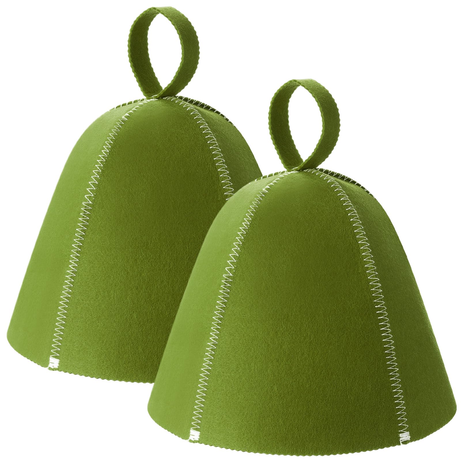 JaGely Sauna Hat for Men Women Sauna Hat Vaporarium Cap Russian Banya Cap for Bath House Accessories(Olive Green,2 Pieces)