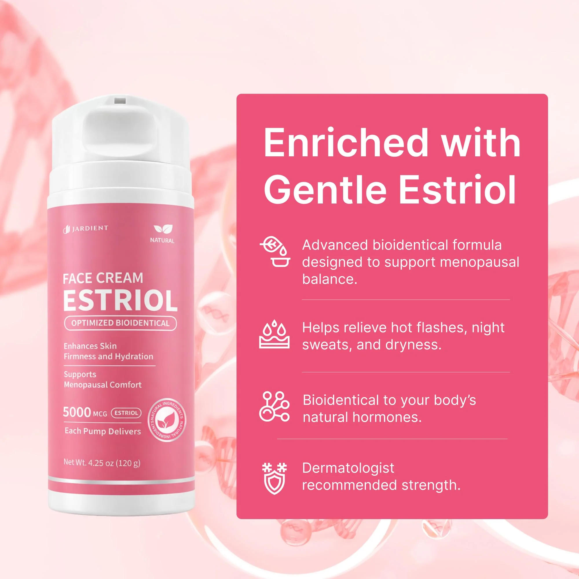 Jardient Estriol Cream Bioidentical for Women: Bioidentical Formula, Daily Moisturizing Cream for Midlife Comfort with Wild Yam - 4.25 Ounce - Image 8