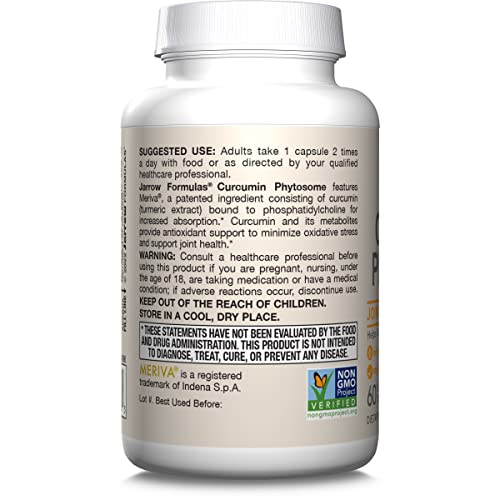 Jarrow Formulas Curcumin Phytosome 500 mg - 60 Veggie Capsules - Formulated with Meriva - Antioxidant Support Supplement - Joint Health & Support - 60 Servings - Image 2