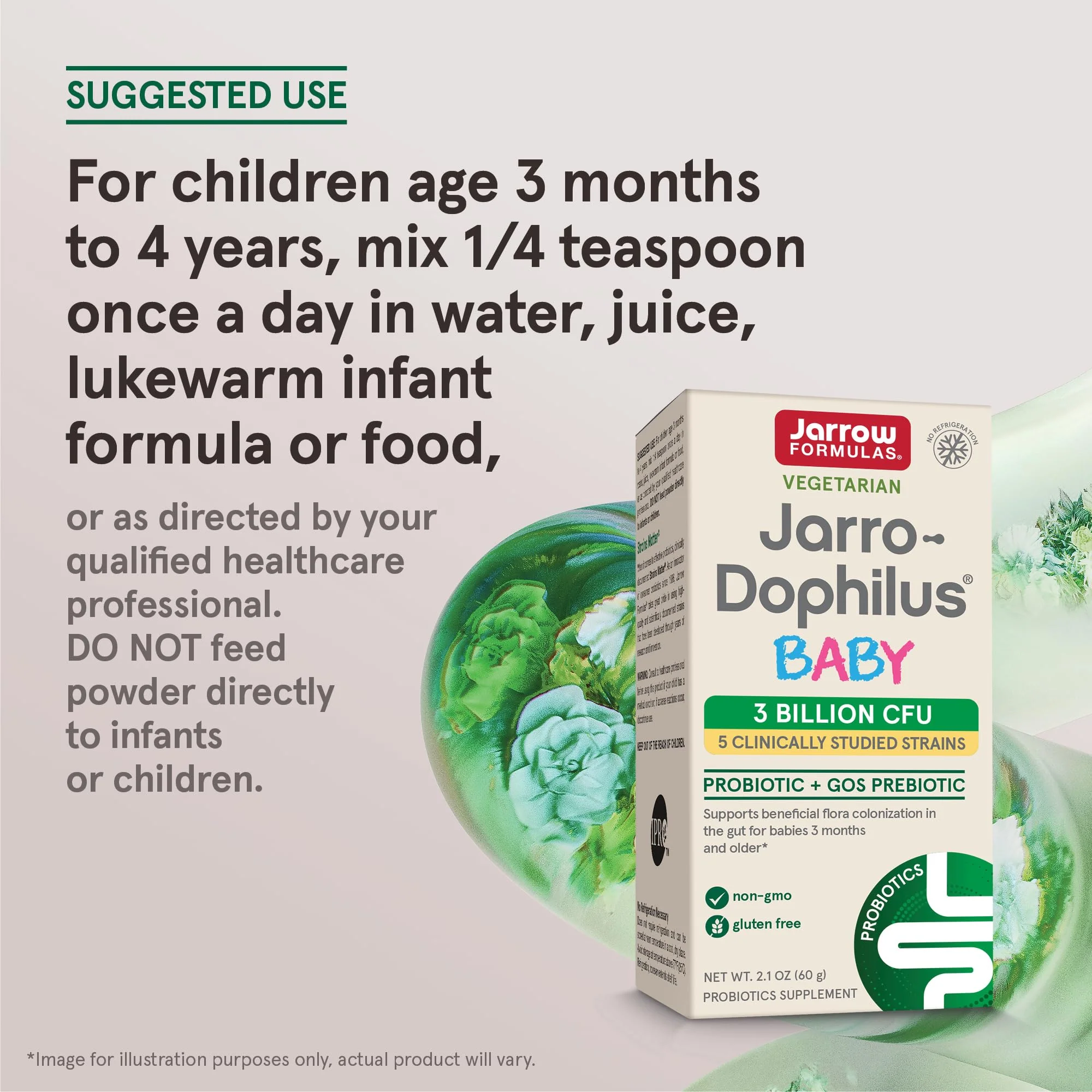Jarrow Formulas Jarro-Dophilus Baby + GOS - 2.1 oz Powder - Supports Intestinal Health for Babies 3 Months to 4 Years - 60 Servings - Image 8