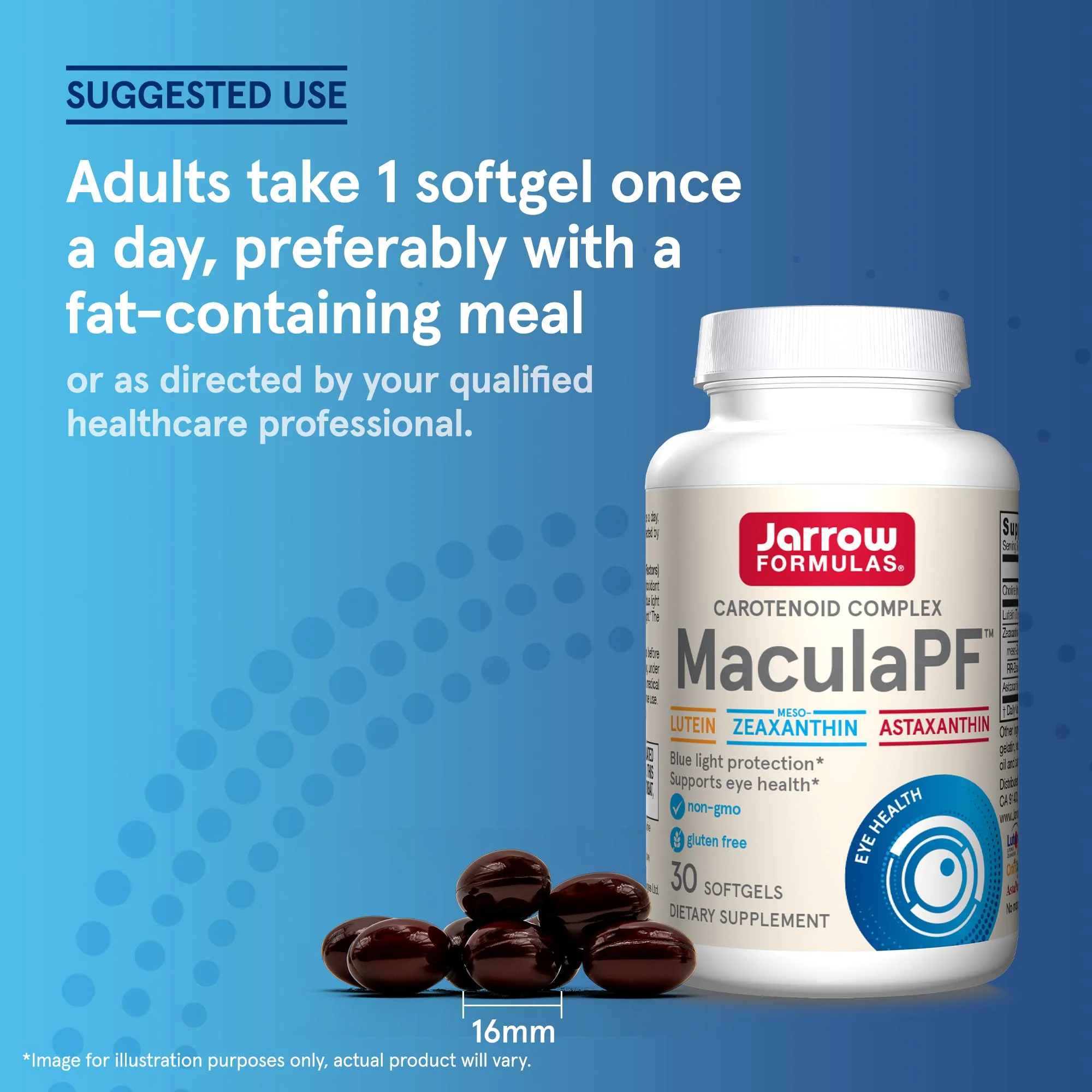 Jarrow Formulas MaculaPF Carotenoid Complex, Dietary Supplement, Supports Eye Health, 30 Softgels, Up to a 30 Day Supply - Image 8