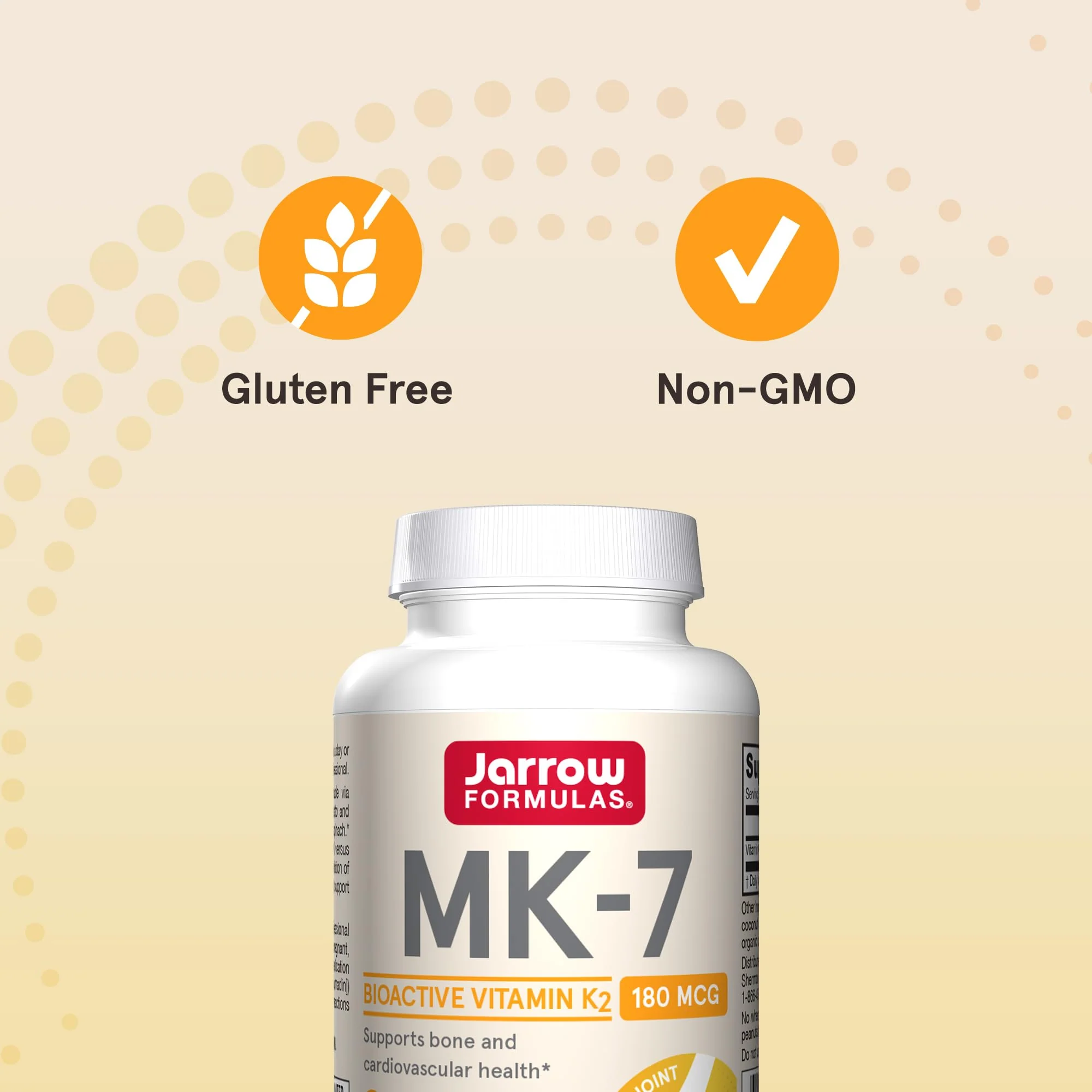 Jarrow Formulas MK-7 180 mcg - Bioactive Form of Vitamin K2-30 Servings (Softgels) - for Bone & Cardiovascular Health - Vitamin K2 MK-7 Dietary Supplement - Gluten Free - Image 7