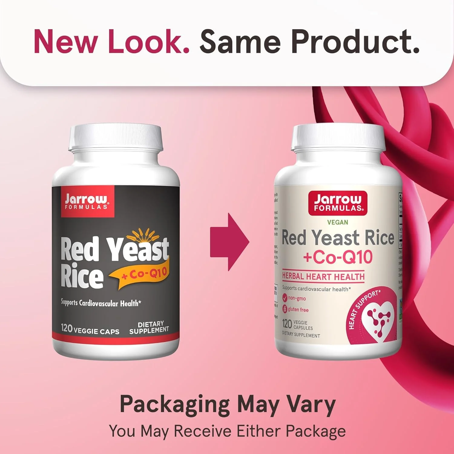 Jarrow Formulas Red Yeast Rice 1200 mg & CoQ10 100 mg Per Serving - 120 Veggie Caps, 60 Servings - Herbal Heart Health Dietary Supplement - Supports Cellular Health - Vegan (Pack of 2) - Image 2