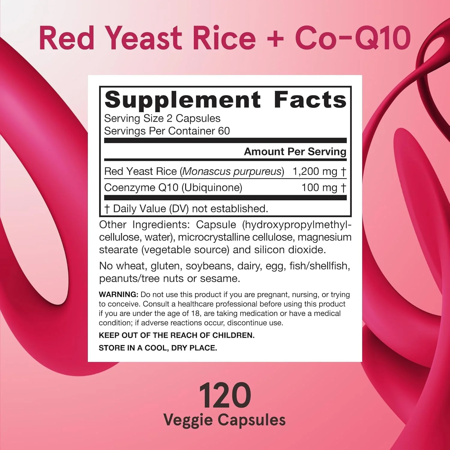 Jarrow Formulas Red Yeast Rice 1200 mg & CoQ10 100 mg Per Serving - 120 Veggie Caps, 60 Servings - Herbal Heart Health Dietary Supplement - Supports Cellular Health - Vegan (Pack of 2) - Image 6
