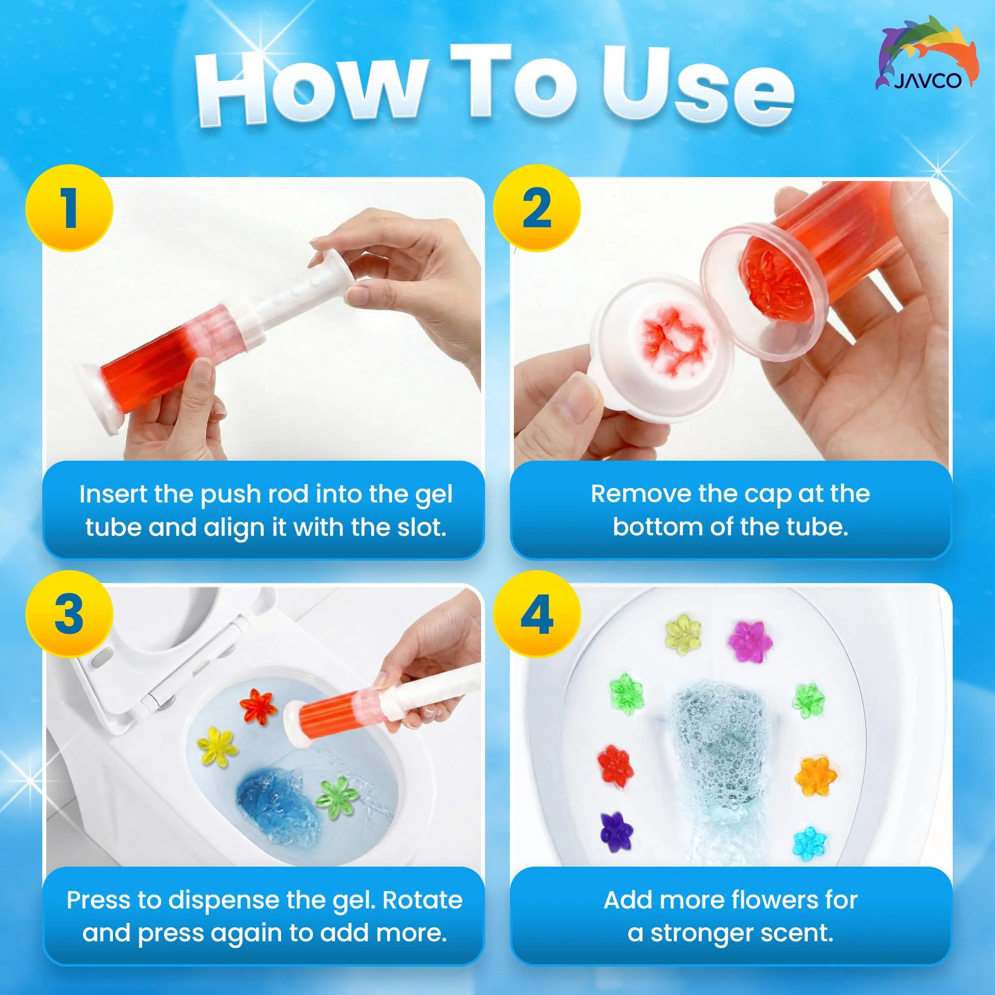 JAVCO -96 Flowers- Flower Toilet Gel Stamp | Toilet Scent Fresheners (Mix Scent) - Image 2