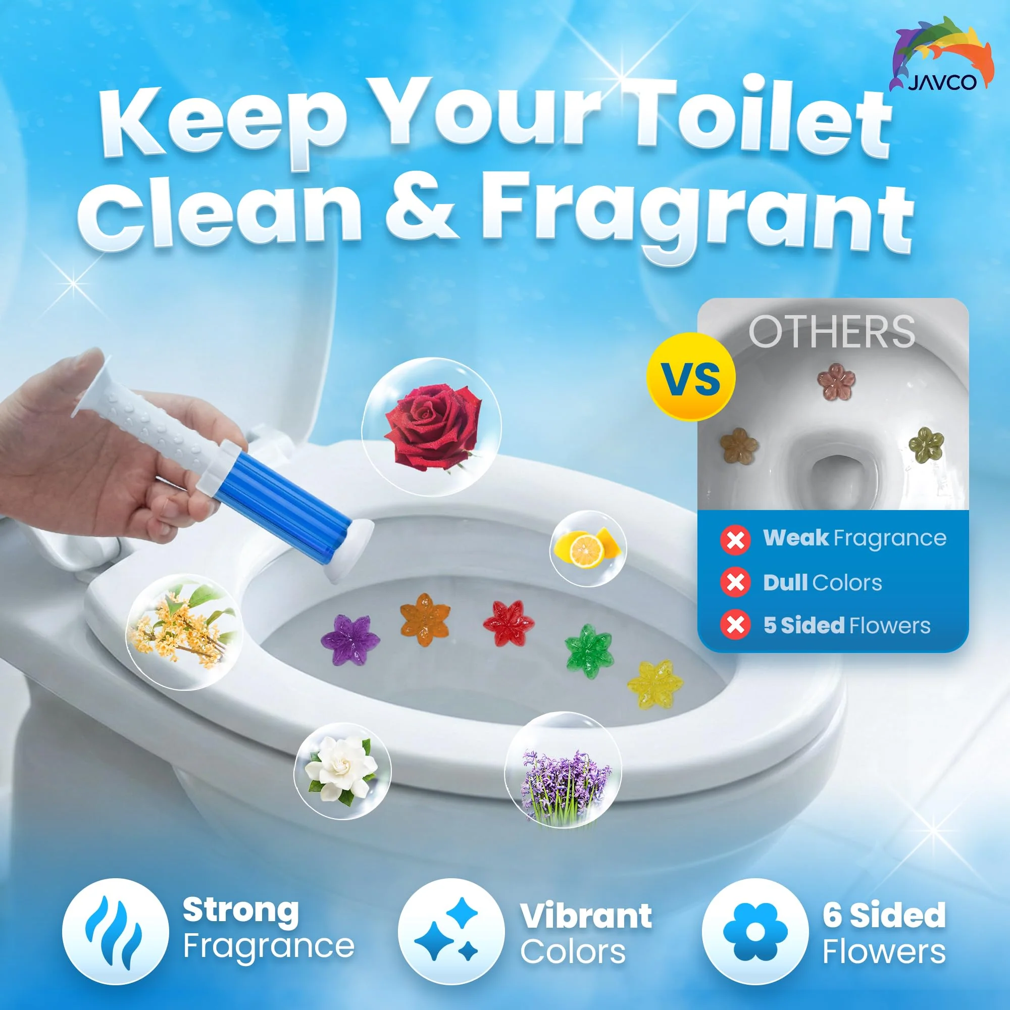 JAVCO -96 Flowers- Flower Toilet Gel Stamp | Toilet Scent Fresheners (Mix Scent) - Image 4