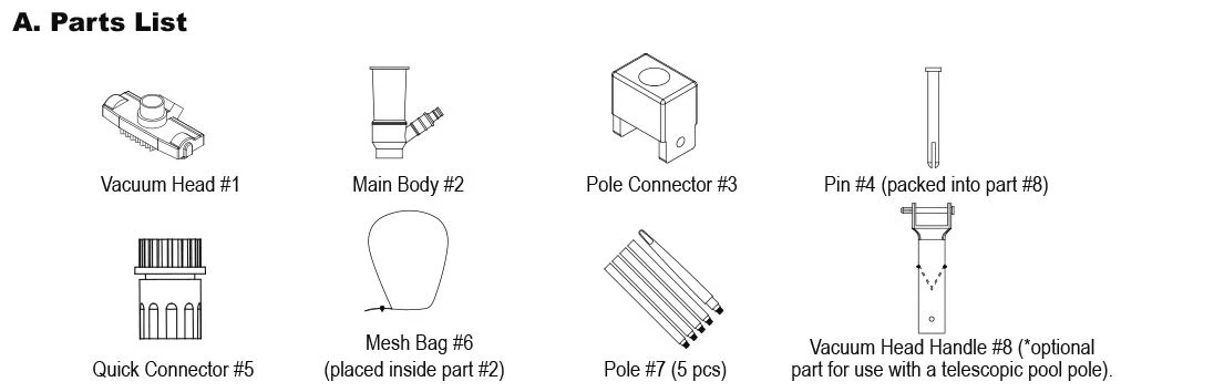 Jet Vacuum W/ 6 Section Poles of 57" for Frame Aboveground/Inflatable Pool Spa, No Electric Power Needed, Use Garden Hose Water Pressure to Vacuum (A Telescopic Pole Can Be Used with This Vacuum) - Image 3