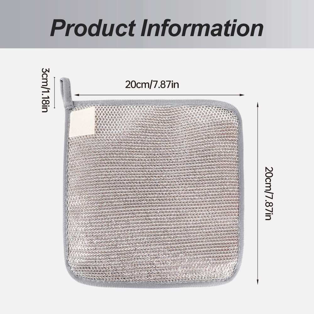 Jiexily 2025 New Multipurpose Wire Dishwashing Rags for Wet and Dry, Metal Scrubbing Pads Sponge Cloths Towels Clean, Non-Scratch Wire Dishcloth for Home Kitchen Dishes, Sinks (10 Pcs) - Image 7