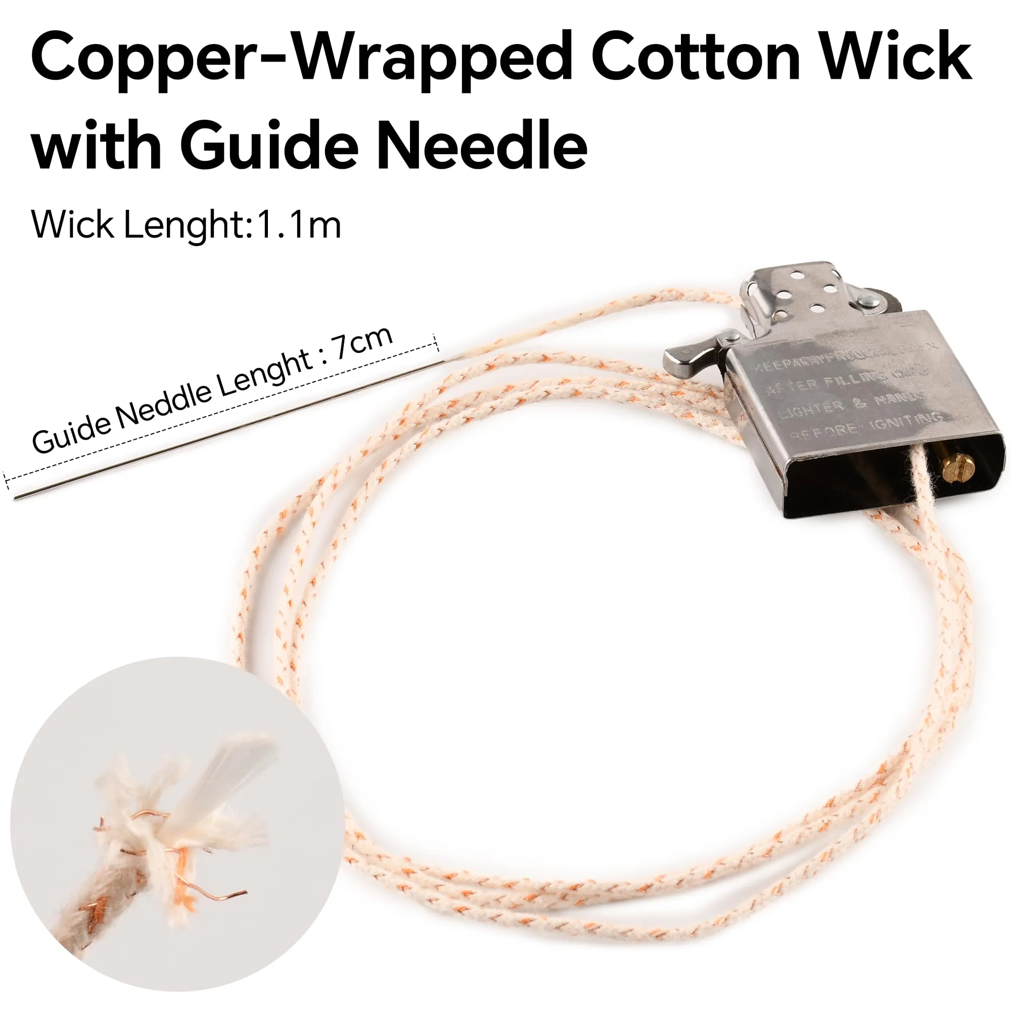 JINMUNIC Flint and Wick Replacement Set-Upgraded Lighter Repair Kit for Fluid Lighter & Insert(Metal Gasket,Wick with Needle,Spring,Cotton Balls,Flint & Screw Tool) - Image 7