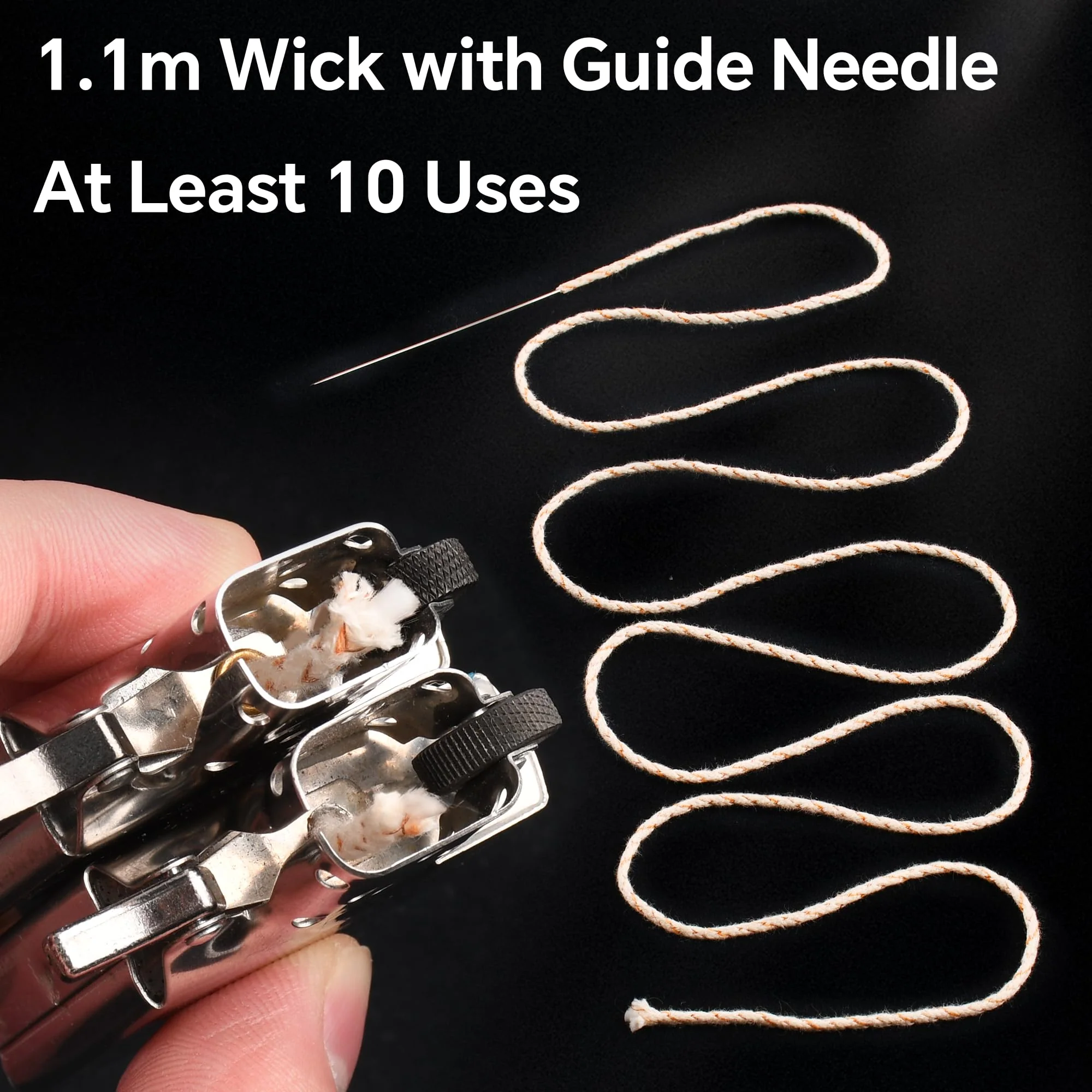 JINMUNIC Flint and Wick Replacement Set-Upgraded Lighter Repair Kit for Fluid Lighter & Insert(Metal Gasket,Wick with Needle,Spring,Cotton Balls,Flint & Screw Tool) - Image 8