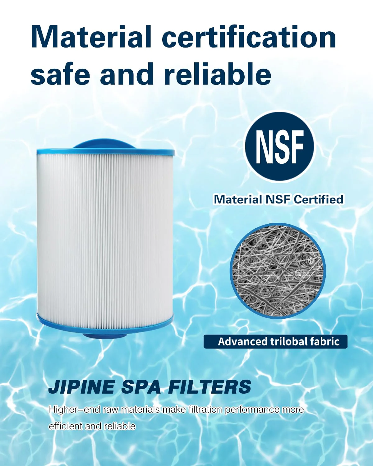 JIPINE PAS50SV Hot Tub Filter Replaces Artesian Spa Filter, Magnum AR50, PAS50SV-F2M, 6CH-502, FC-0311,06-0006-12,Master Deluxe M60506,Baleen AK-90161,Excel Filters XLS-604 Spa Filter, 2 Pack - Image 5