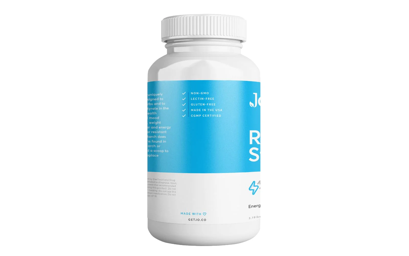 Jo’s Resistant Starch Powder - Premium Maize-Derived Superfood, Banana-Free, Lectin-Free - Fiber Supplement to Support Energy, Gut Health, Mood, and Butyrate Production (3LB Supply) - Image 2