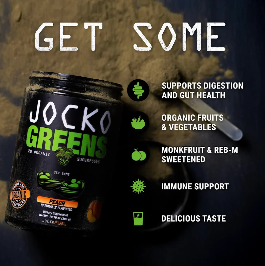 Jocko Fuel Daily Greens Powder - Premium Organic Greens Superfood Powder for Gut Health, Digestion, Bloating, Immune Support with Spirulina, Chlorella, Digestive Enzymes, & Probiotics - 30 Servings - Image 4