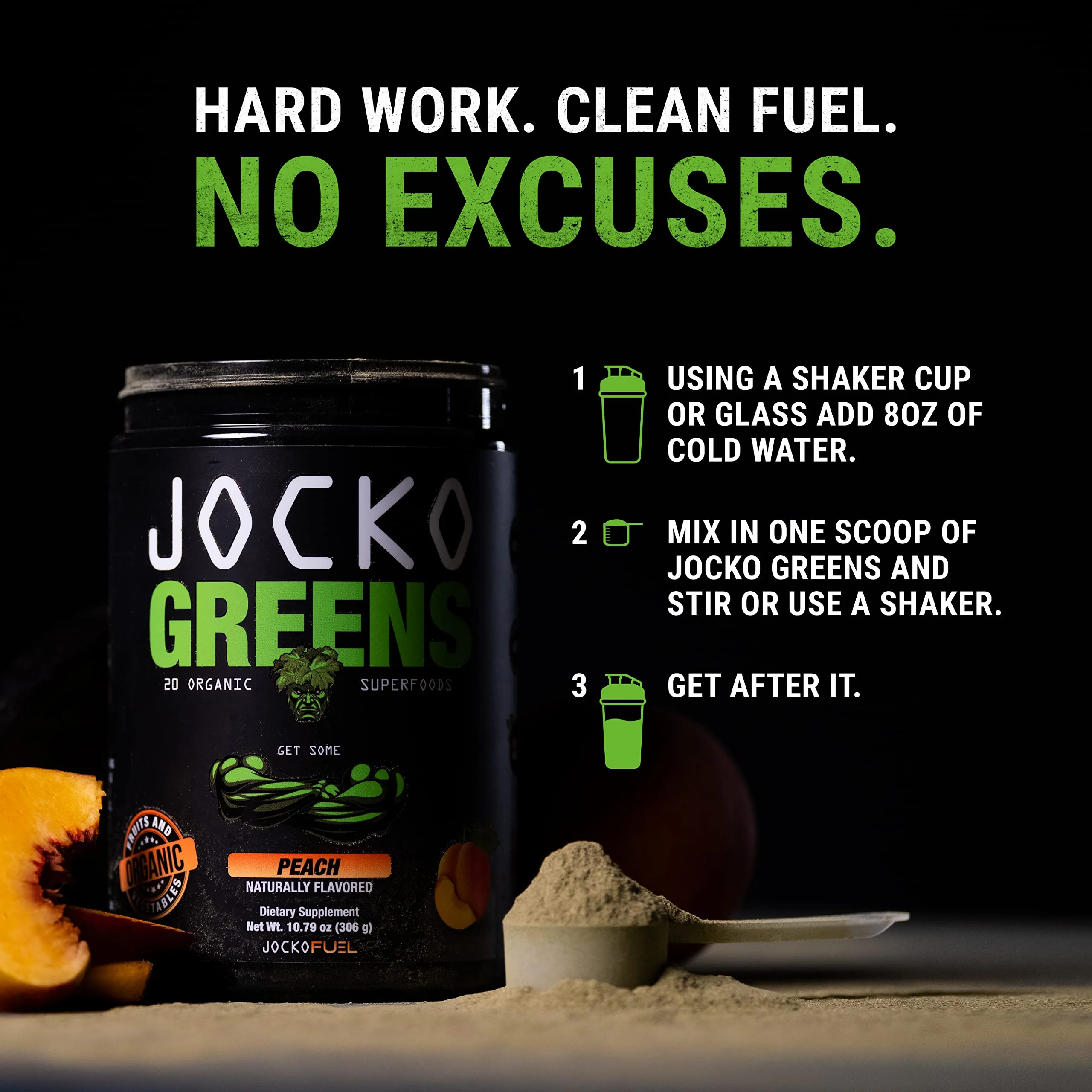 Jocko Fuel Daily Greens Powder - Premium Organic Greens Superfood Powder for Gut Health, Digestion, Bloating, Immune Support with Spirulina, Chlorella, Digestive Enzymes, & Probiotics - 30 Servings - Image 7