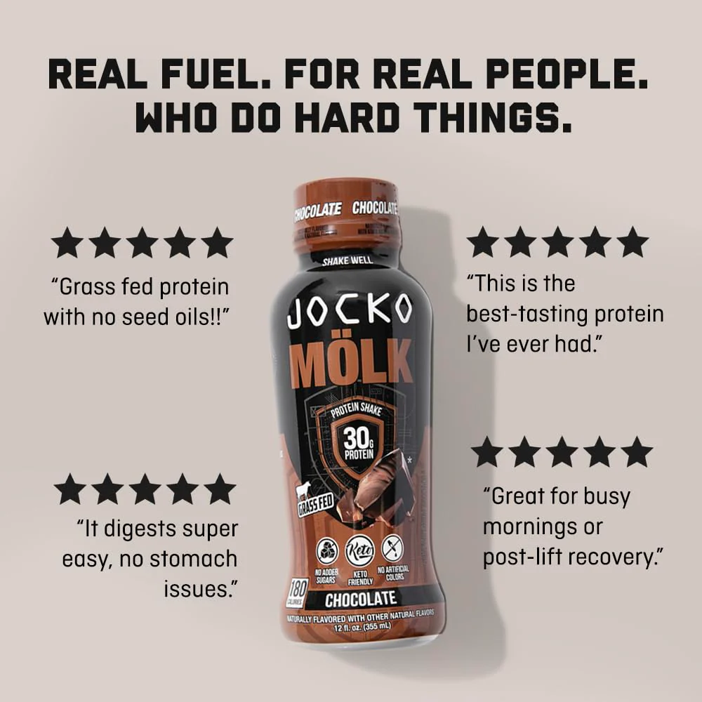 Jocko Mölk 30g Grass Fed Protein Shakes – No Added Sugar Protein Drinks KETO Friendly - Ready to Drink 12 FL Oz (Pack of 12) Banana Cream - Image 7