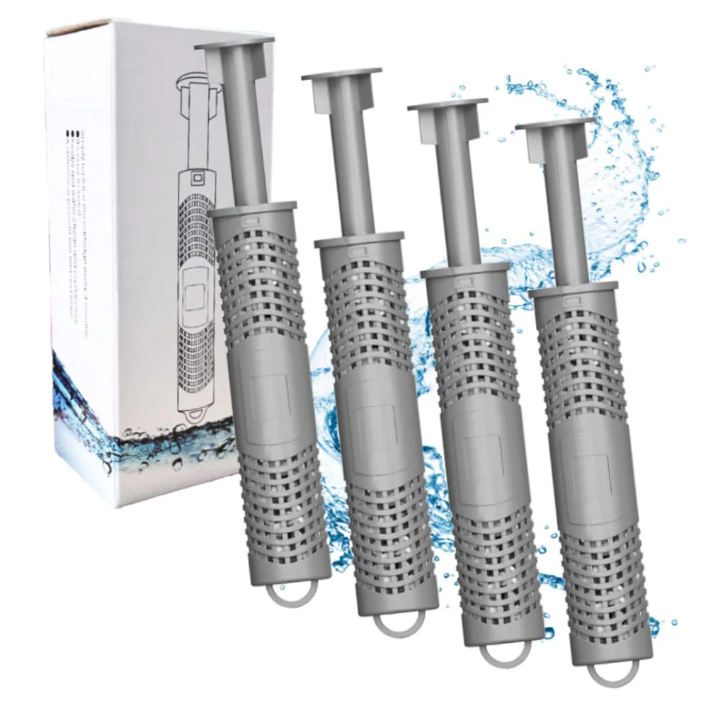 Joepoe Hot Tub Silver Ion Cartridge for Hot Springs Spa- Hot Tub Silver Ion Cartridge Keeps Spa Water Crystal Clear, Spa Mineral Sticks for Hot Tub, Each Filter Last 4 Months (4-Pack, Grey)