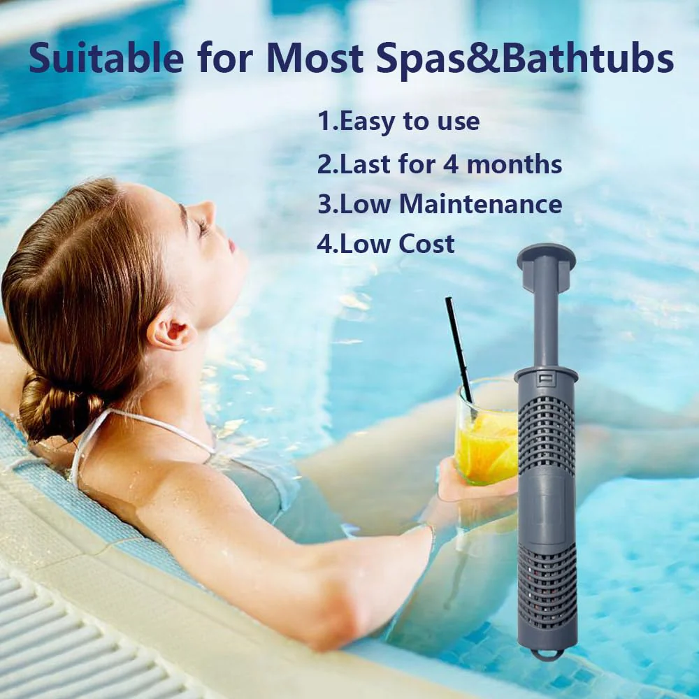 Joepoe Hot Tub Silver Ion Cartridge for Hot Springs Spa- Hot Tub Silver Ion Cartridge Keeps Spa Water Crystal Clear, Spa Mineral Sticks for Hot Tub, Each Filter Last 4 Months (4-Pack, Grey) - Image 7