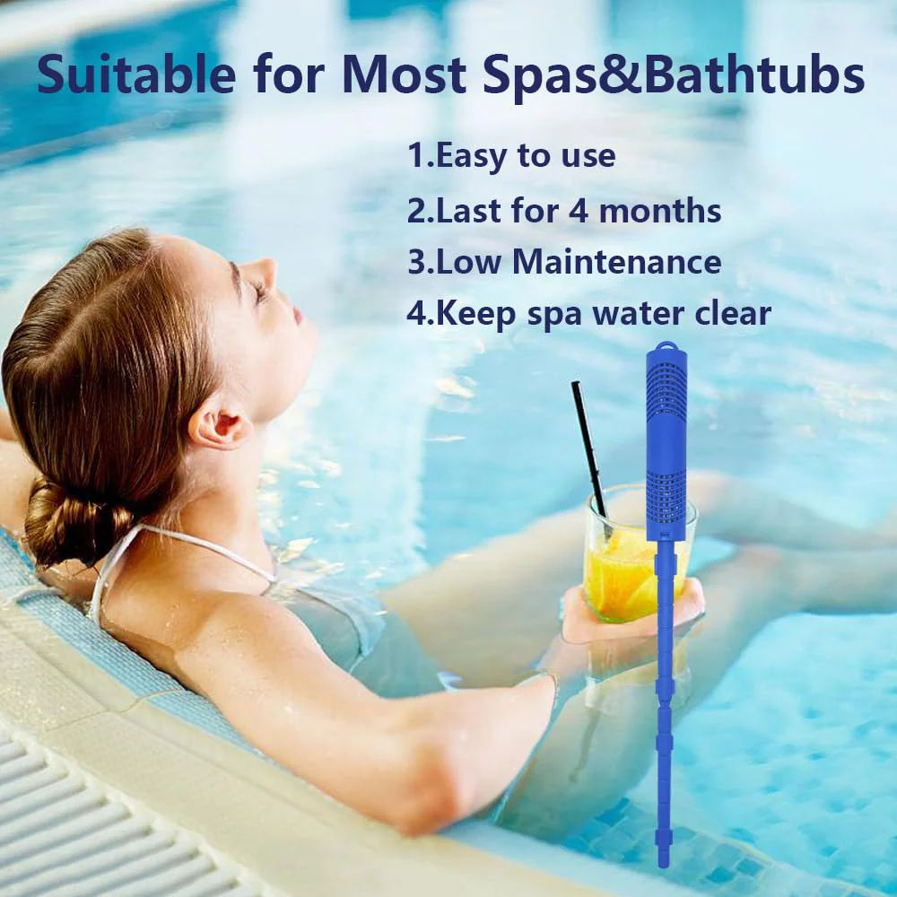 Joepoe SPA Mineral Sticks for Hot Tub, Hot Tub Stick with 4 Months Lifetime Universal for Hot Tub & Pool, Spa Mineral Cartridge Keeps Water Crystal Clear (Blue,2-Pack) - Image 6
