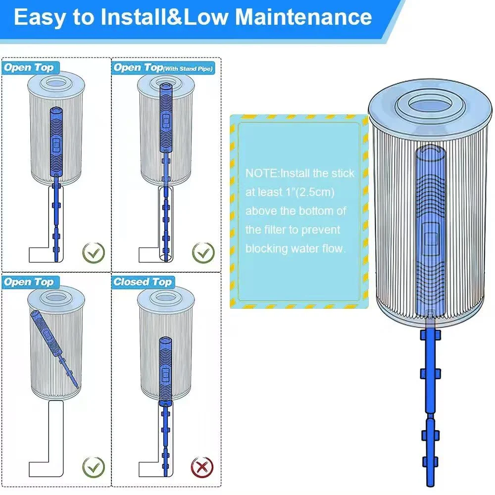 Joepoe SPA Mineral Sticks for Hot Tub, Hot Tub Stick with 4 Months Lifetime Universal for Hot Tub & Pool, Spa Mineral Cartridge Keeps Water Crystal Clear (Blue,2-Pack) - Image 8