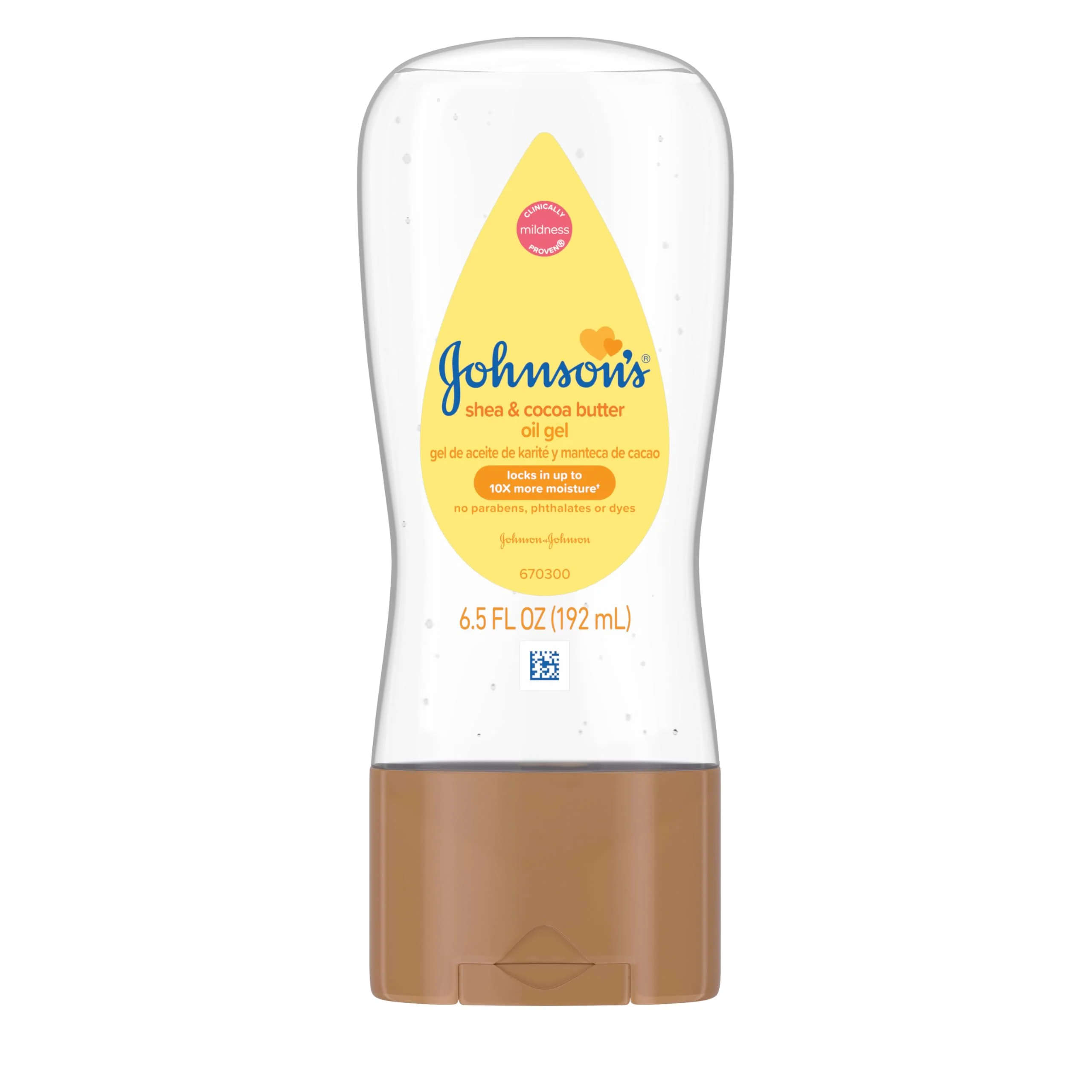 Johnson's Baby Oil Gel, Moisturizing Baby Massage Mineral Oil Enriched with Shea & Cocoa Butter, Dry Skin Relief for Babies, Kids & Adults, Nourishing & Gentle on Delicate Skin, 6.5 fl. oz, 6 Pack