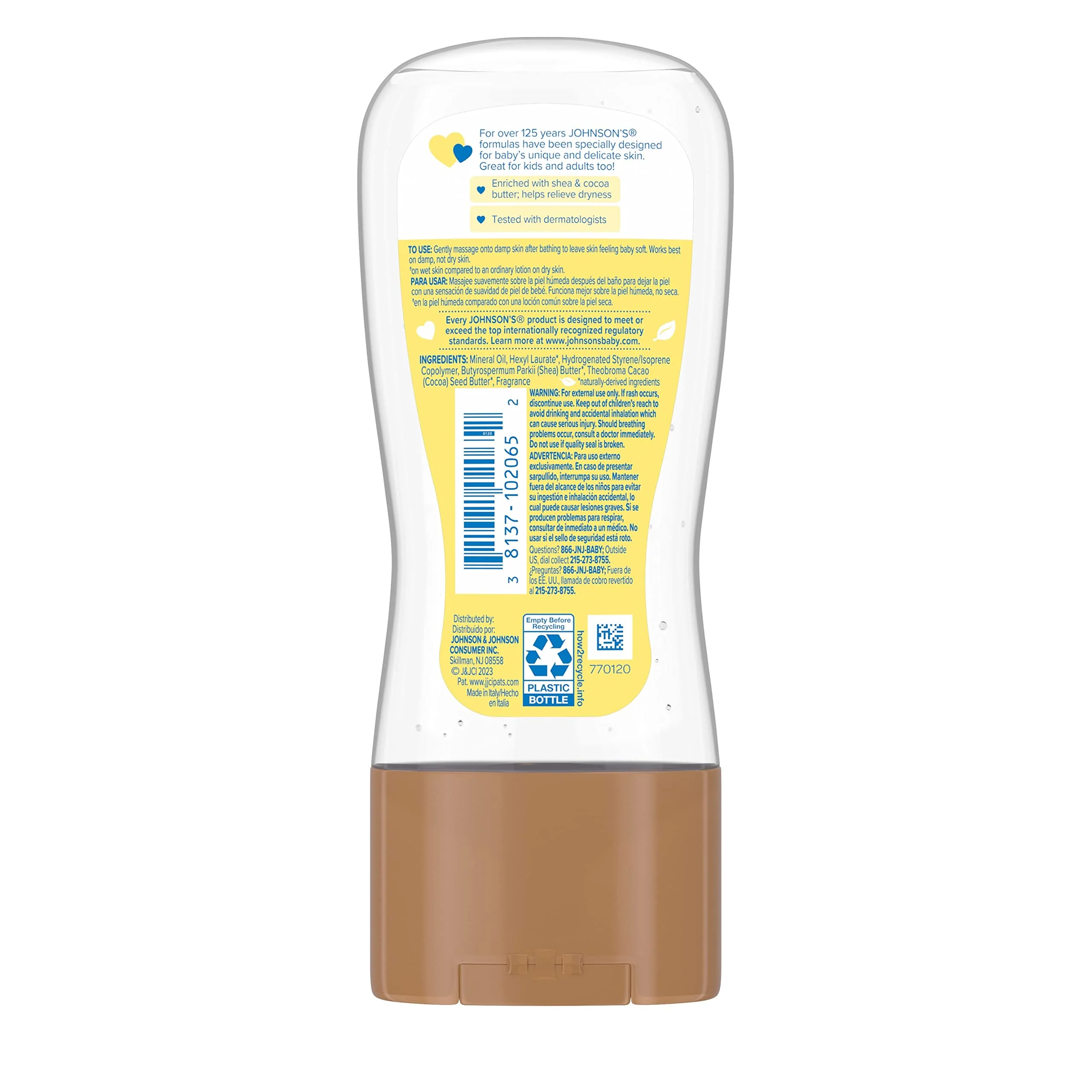 Johnson's Baby Oil Gel, Moisturizing Baby Massage Mineral Oil Enriched with Shea & Cocoa Butter, Dry Skin Relief for Babies, Kids & Adults, Nourishing & Gentle on Delicate Skin, 6.5 fl. oz, 6 Pack - Image 8