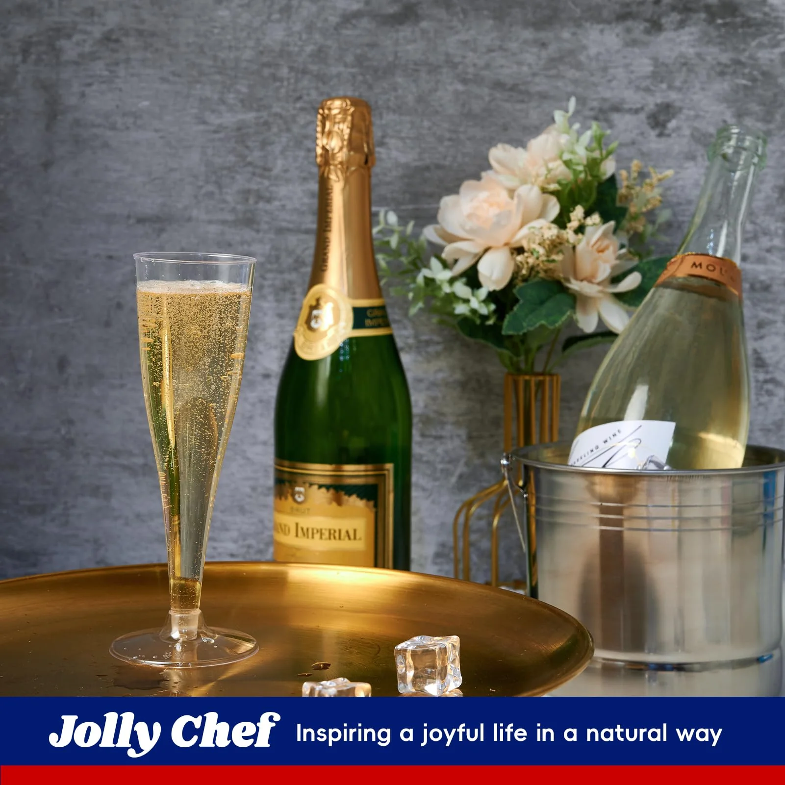 JOLLY CHEF 100 Pack Plastic Champagne Flutes Disposable 4.5 oz Clear Plastic Champagne Glasses Suitable for Wedding, Thanksgiving Day, Christmas - Image 5