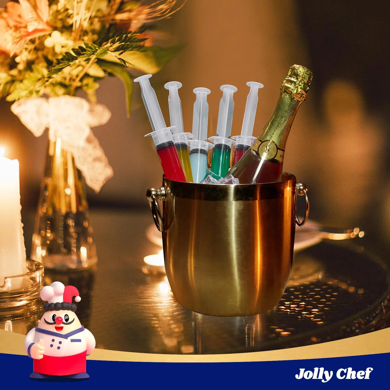 JOLLY CHEF 60 Pack Party Jelly Halloween Shot Syringes, Medium 1.5 oz Container with Lid, Perfect for Plastic Shot Glasses Thanksgiving Christmas - Image 5