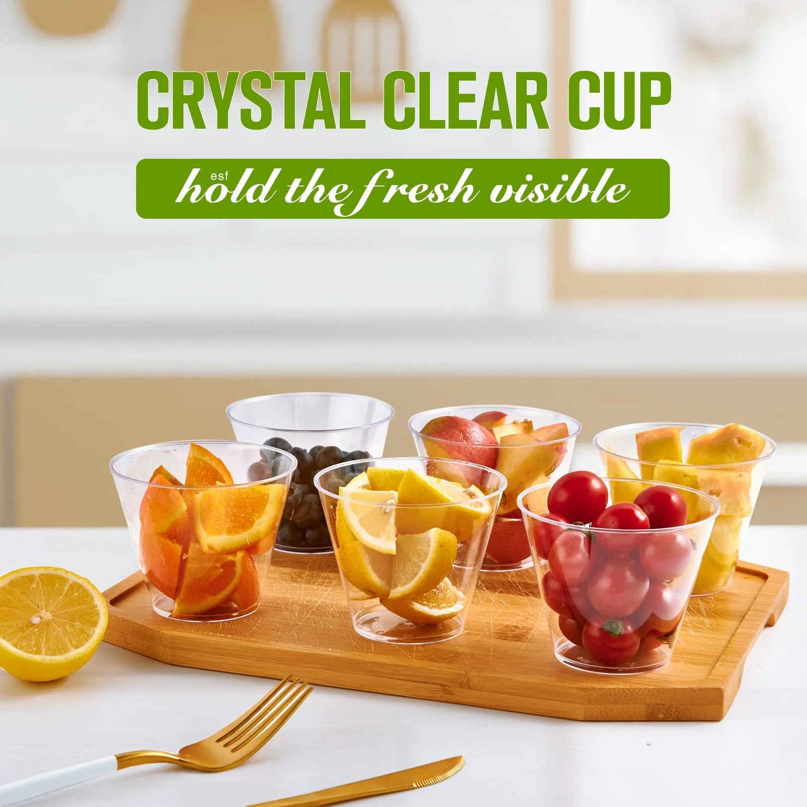 JollyPack 300 Pack Clear Plastic Cups 9 OZ Disposable Heavy-duty Drinking Cups for Christmas, Wedding, Home and Events - Image 6