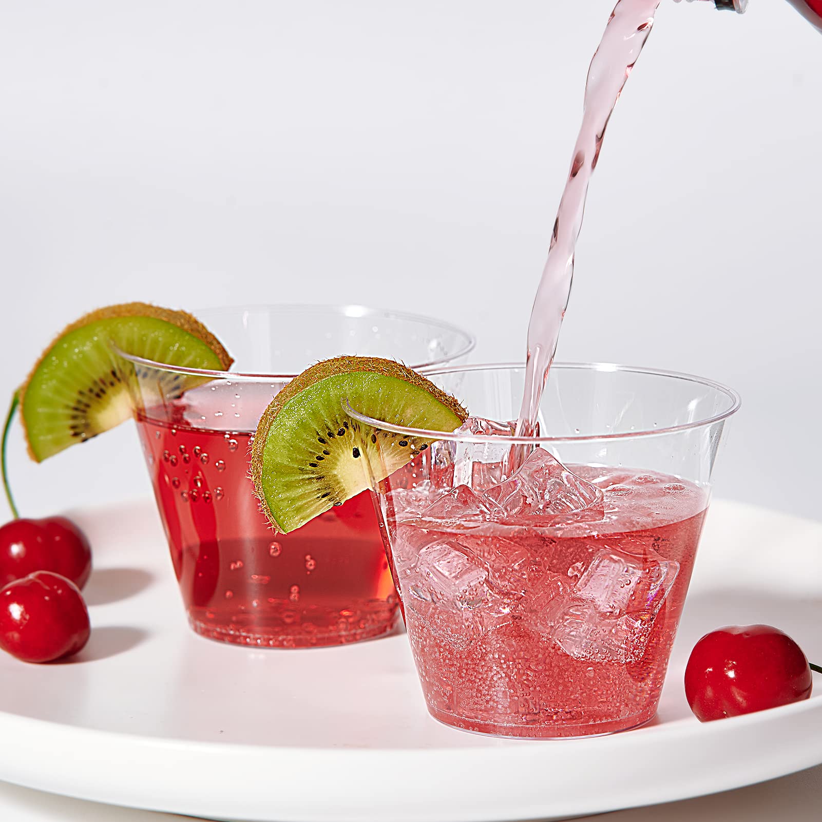JollyPack 300 Pack Clear Plastic Cups 9 OZ Disposable Heavy-duty Drinking Cups for Christmas, Wedding, Home and Events - Image 7