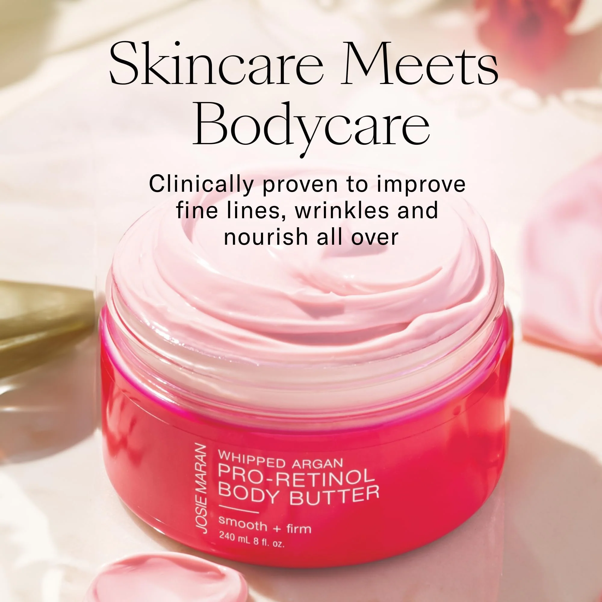 Josie Maran Whipped Argan Pro-Retinol Body Butter - Ultra-Hydrating Retinol Body Cream with Air-Whipped 100% Pure Argan Oil - Smooth, Soothe & Improve the Look of Fine Lines - Unscented (8 Oz) - Image 7