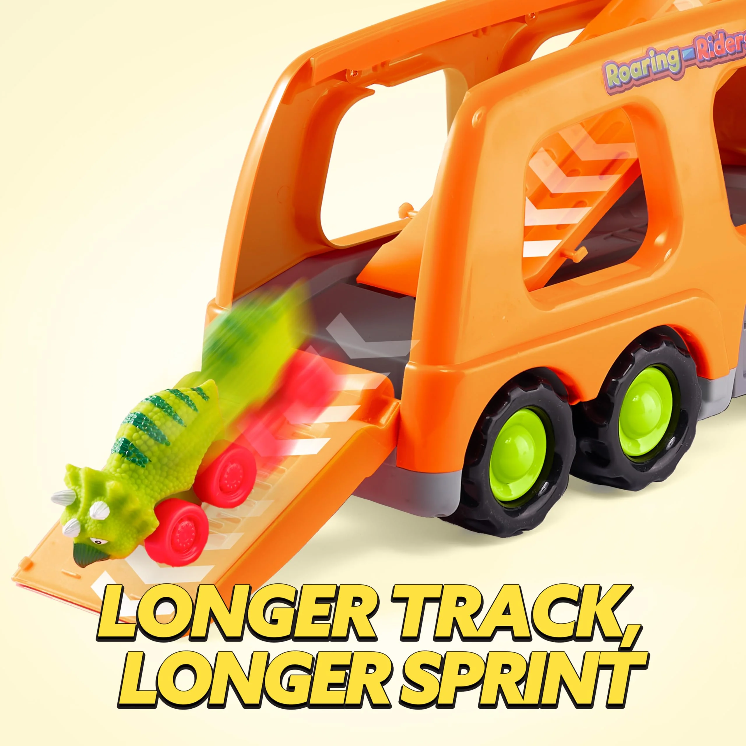 JOYIN Dinosaur Toys for Kids 2-4, Toddler Boy Toys, Dinosaur Carrier Truck with 6 Rubber Car Vehicles, Christmas Birthday Gifts with Music & Lights for 2 3 4 5 Year Old - Image 7