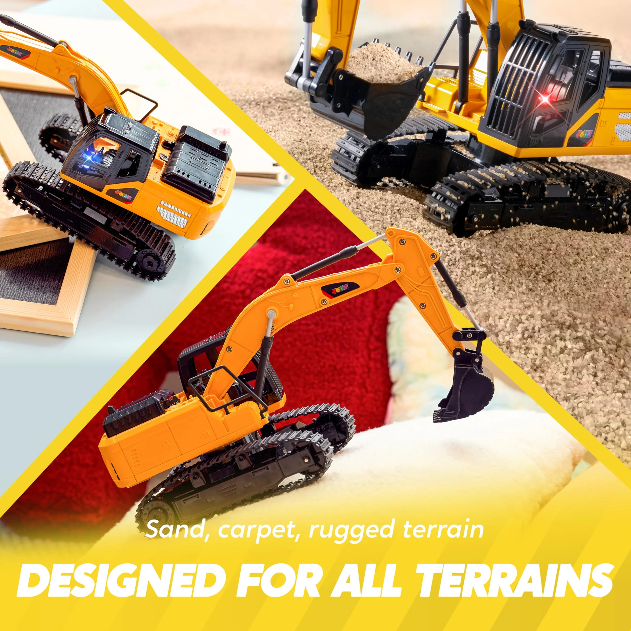 JOYIN Remote Control Excavator Toys for Boys, 2.4Ghz RC Play Excavator with Light, Construction Toys for Boys 3-5 4-7 8-12 Year Old Kids, Christmas Birthday Present - Image 6