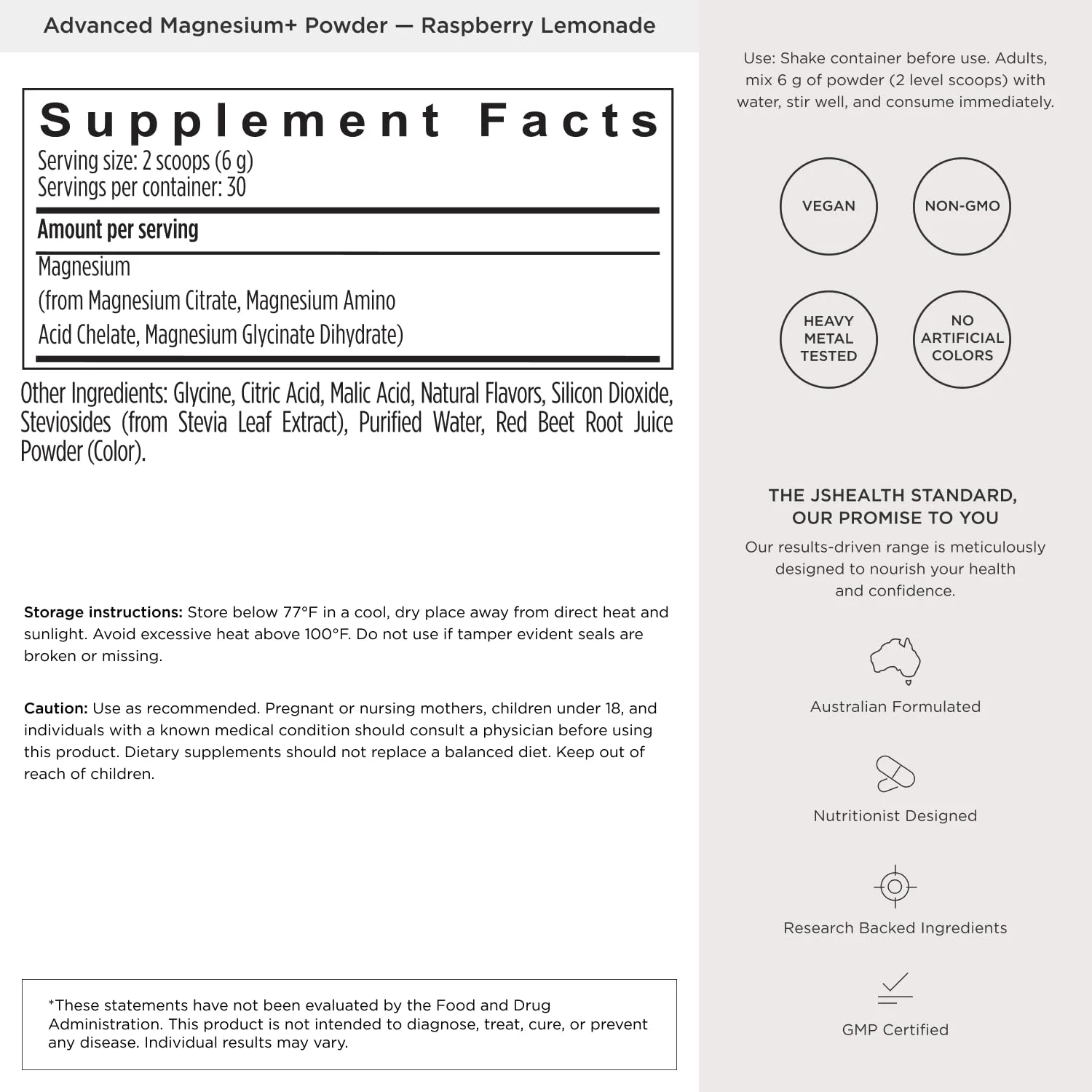 JSHealth Magnesium Powder for Sleep. 400mg Triple-Form Glycinate, Citrate, Amino Acid Chelate. Raspberry Lemonade. By Nutritionist Jessica Sepel (30 Servings) - Raspberry Lemonade - Image 7