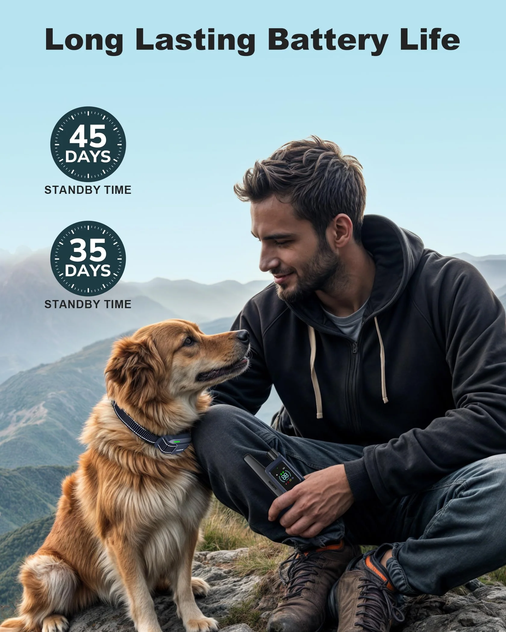 Jugbow Dog Shock Collar - 4200FT Dog Training Collar with Remote Innovative IPX7 Waterproof with 4 Training Modes, Rechargeable E-Collar for All Breeds - Image 7