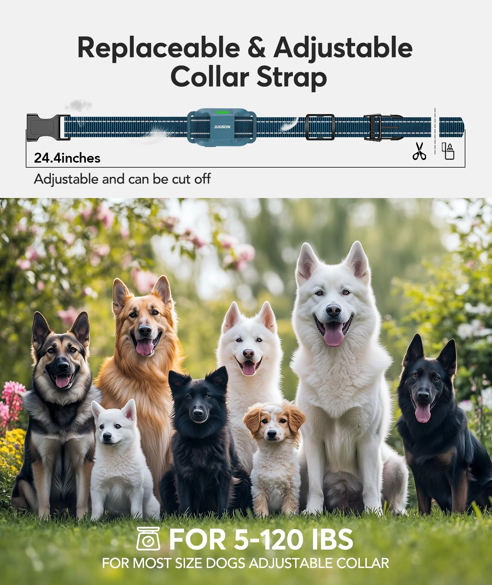 Jugbow Dog Shock Collar - 4200FT Dog Training Collars with Remote, IPX8 Waterproof E-Collar with 4 Training Modes, Security Lock, Rechargeable ShockCollar for Dogs 5-120lbs - Image 6