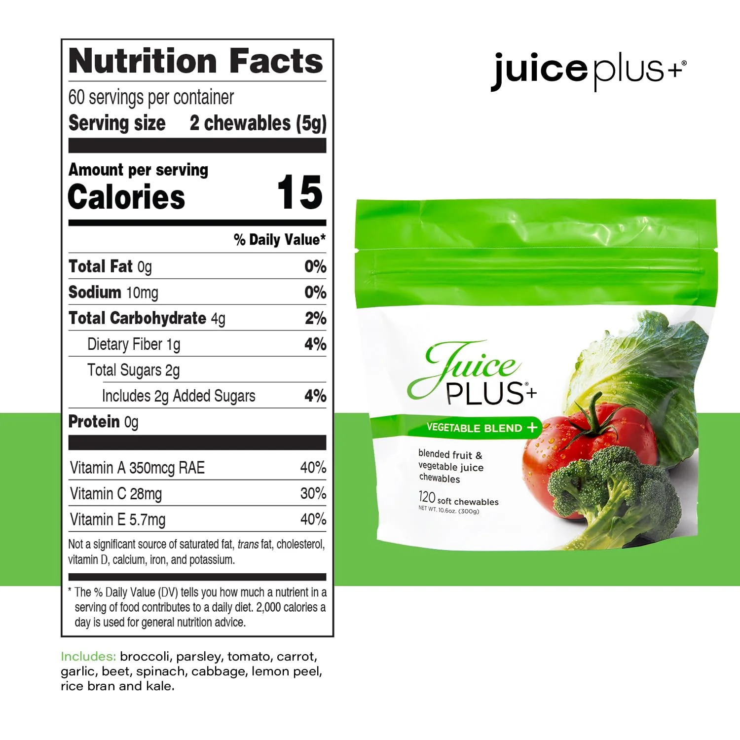 JuicePlus+ Fruit & Vegetable Blend Soft Chews - Tasty Vegan Fruit, Veggie Gummy Vitamins for Adults & Kids - 4 Month Supply 4 packs (2 of each flavor) - Image 6