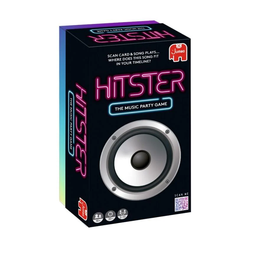Jumbo Hitster - The Music Party Board Game, Card Game, Funny Music Quiz Game, 2-10 Players - 300 Plus Iconic Hits - Ideal for Game Nights for Adults and Families (US Edition)