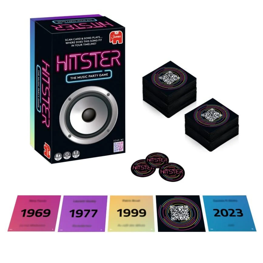 Jumbo Hitster - The Music Party Board Game, Card Game, Funny Music Quiz Game, 2-10 Players - 300 Plus Iconic Hits - Ideal for Game Nights for Adults and Families (US Edition) - Image 5