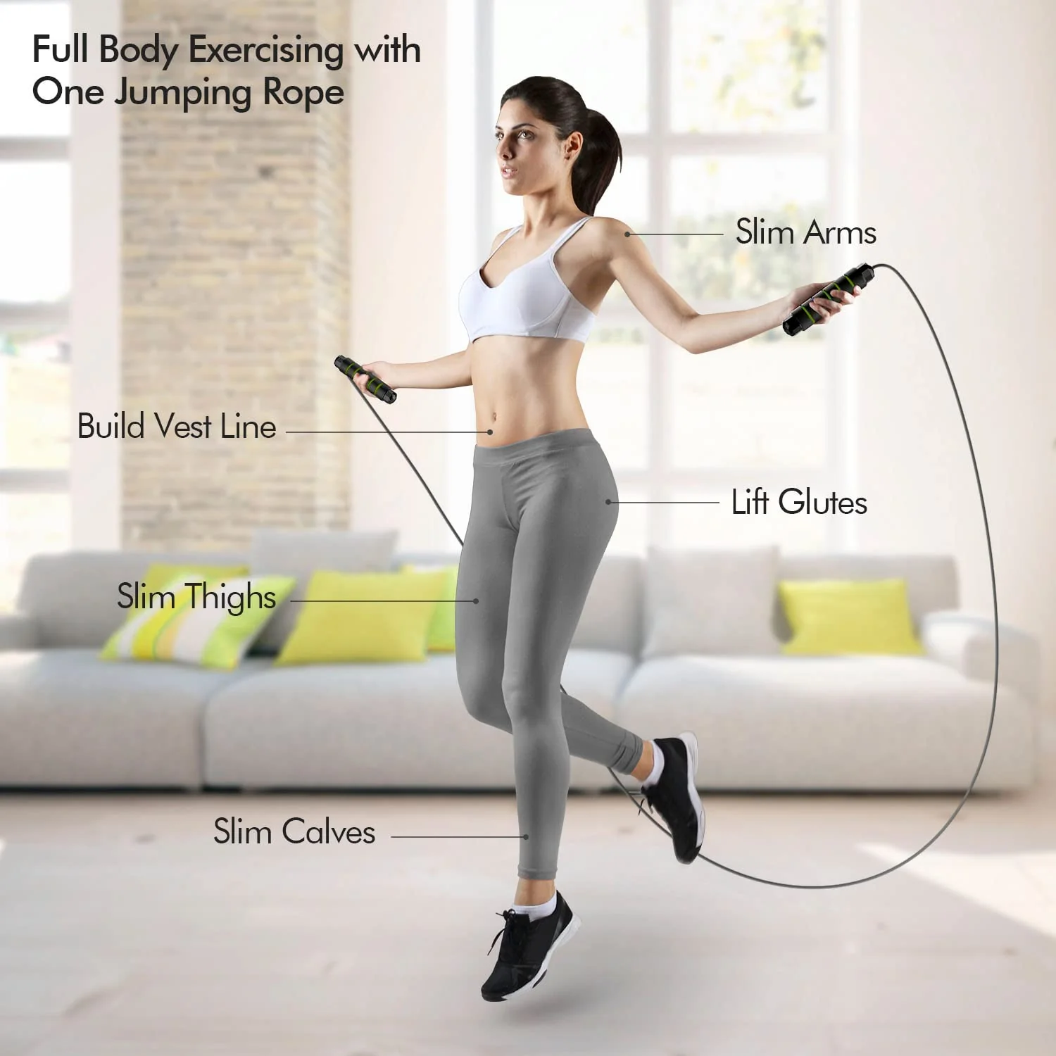 Jump Rope, Tangle-Free Rapid Speed Jumping Rope Cable with Ball Bearings for Women, Men, and Kids, Adjustable Steel Jump Rope Workout with Foam Handles for Fitness,1 Pck,Green - Image 2