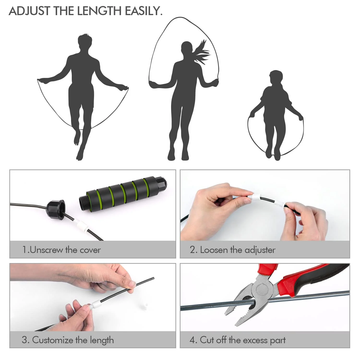 Jump Rope, Tangle-Free Rapid Speed Jumping Rope Cable with Ball Bearings for Women, Men, and Kids, Adjustable Steel Jump Rope Workout with Foam Handles for Fitness,1 Pck,Green - Image 5