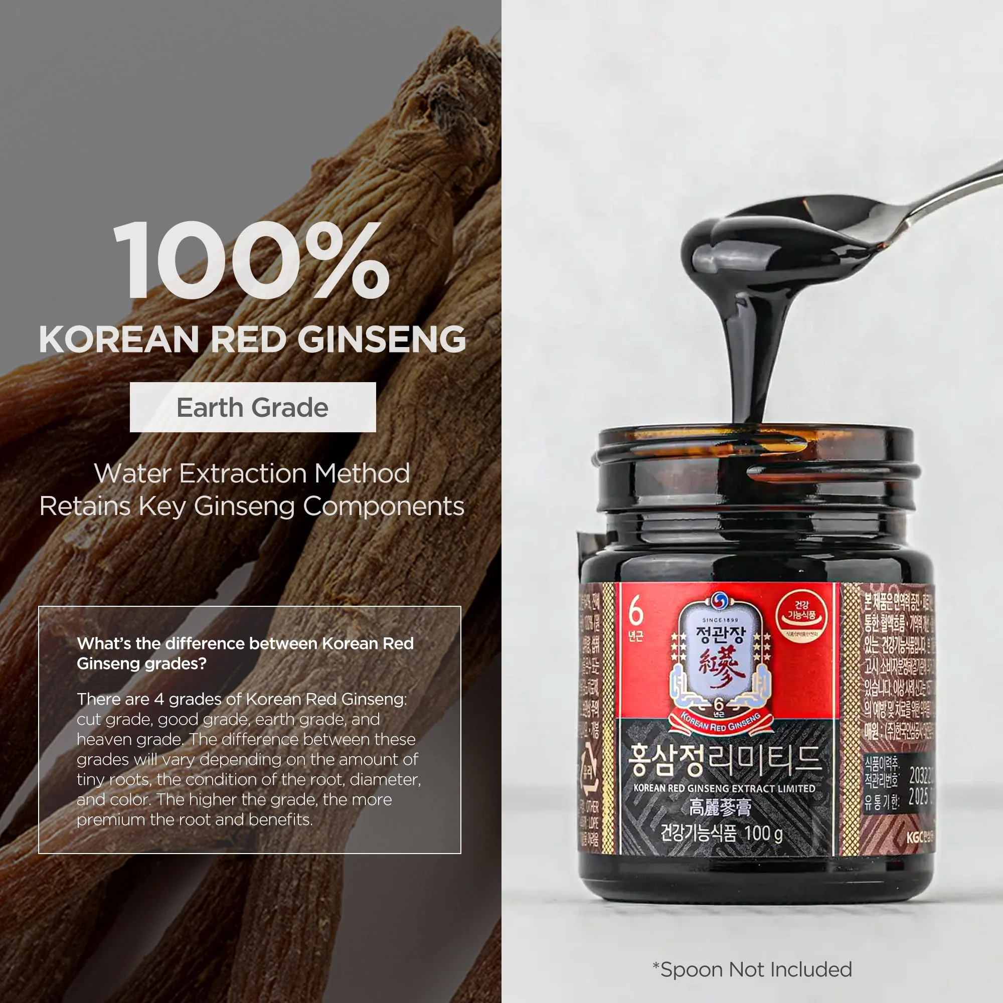 JUNG KWAN JANG Korean Red Ginseng Extract Limited 100g Jar | Ginseng Supplement, Ginseng Tea | Energy Boost,Stamina, Immune Support | 100% Korean Red Ginseng Extract | Vegan Friendly | 100g - Image 6
